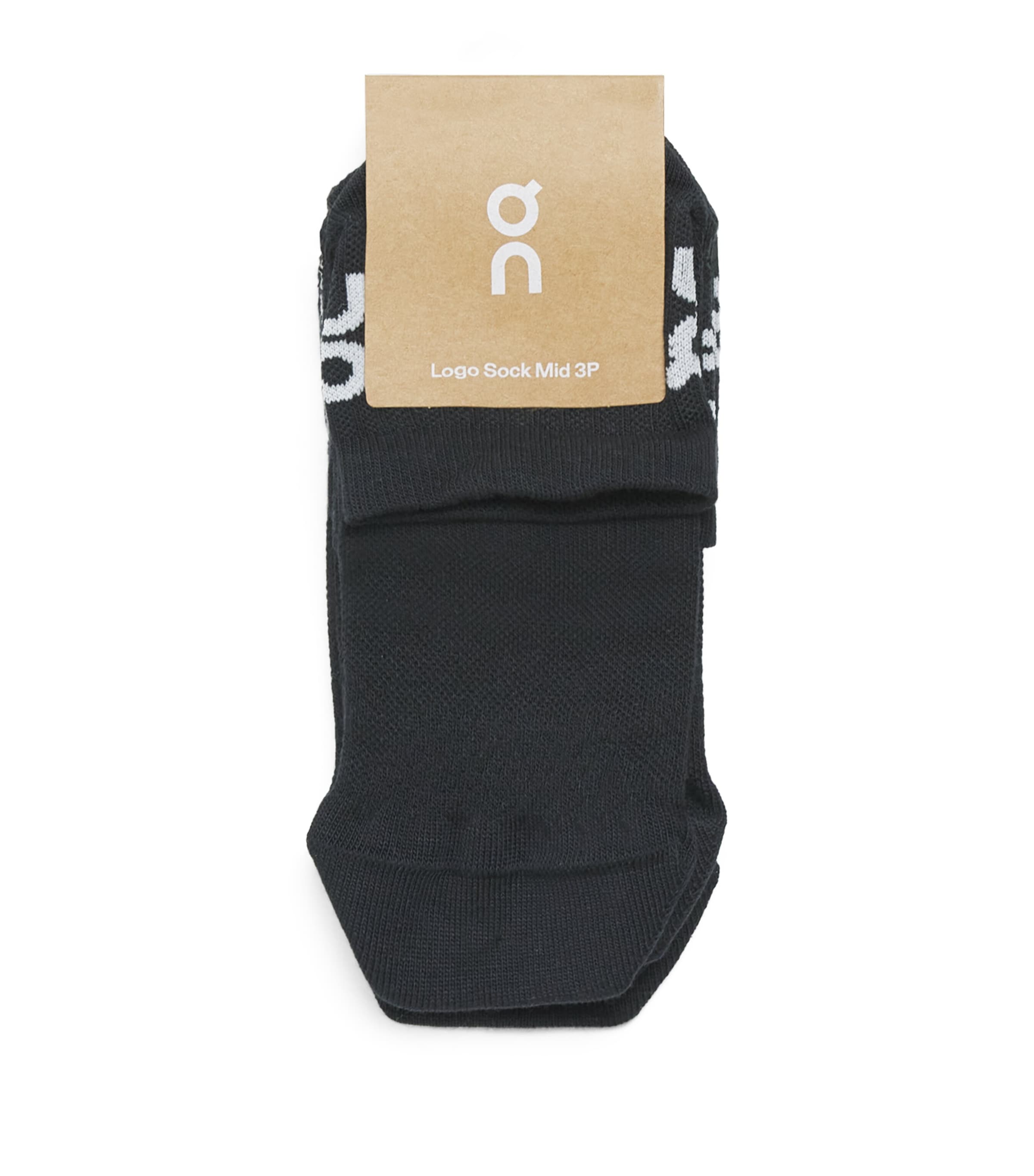 On Womens Logo Socks (Pack of 3) Black Image 1