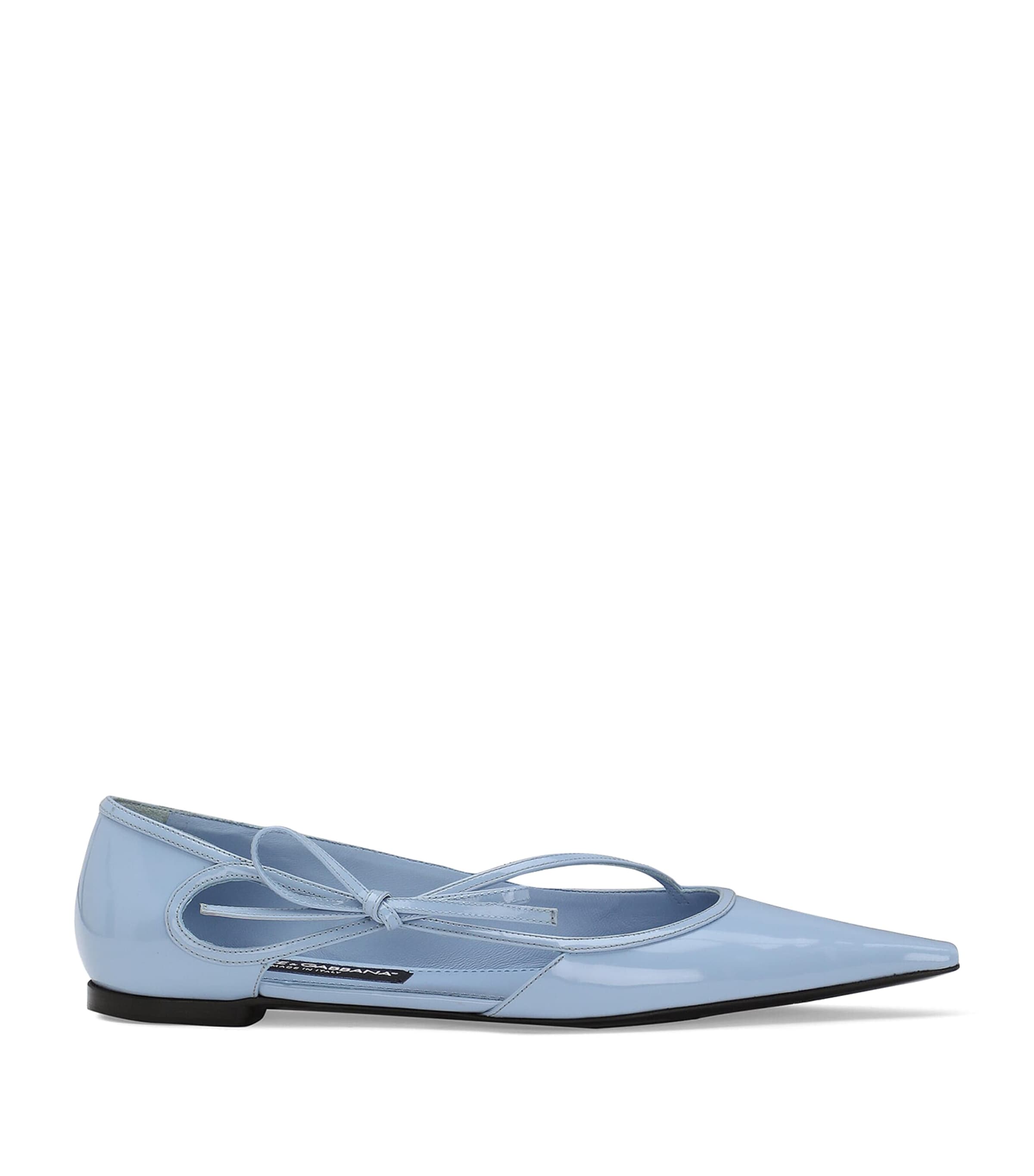 Dolce & Gabbana Mun Polished Leather Ballet Flats
