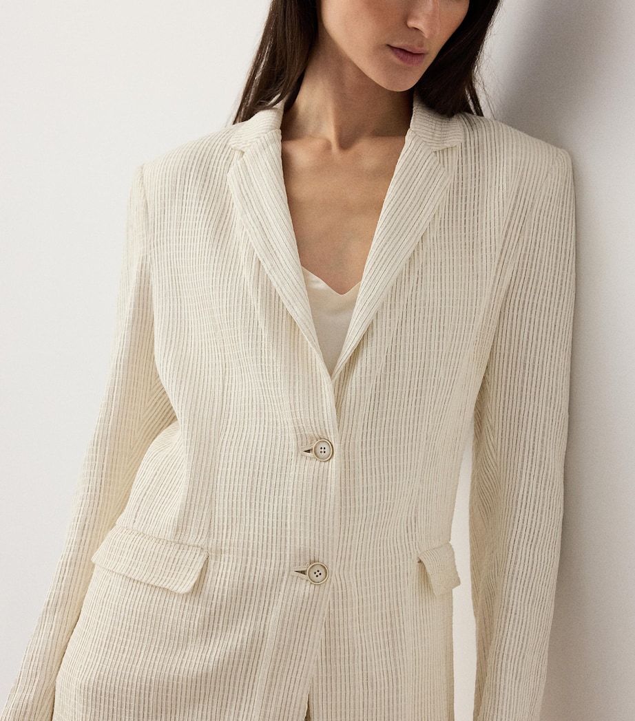 Ralph Lauren Collection Womens Leather Angeline Blazer Cream Image 5