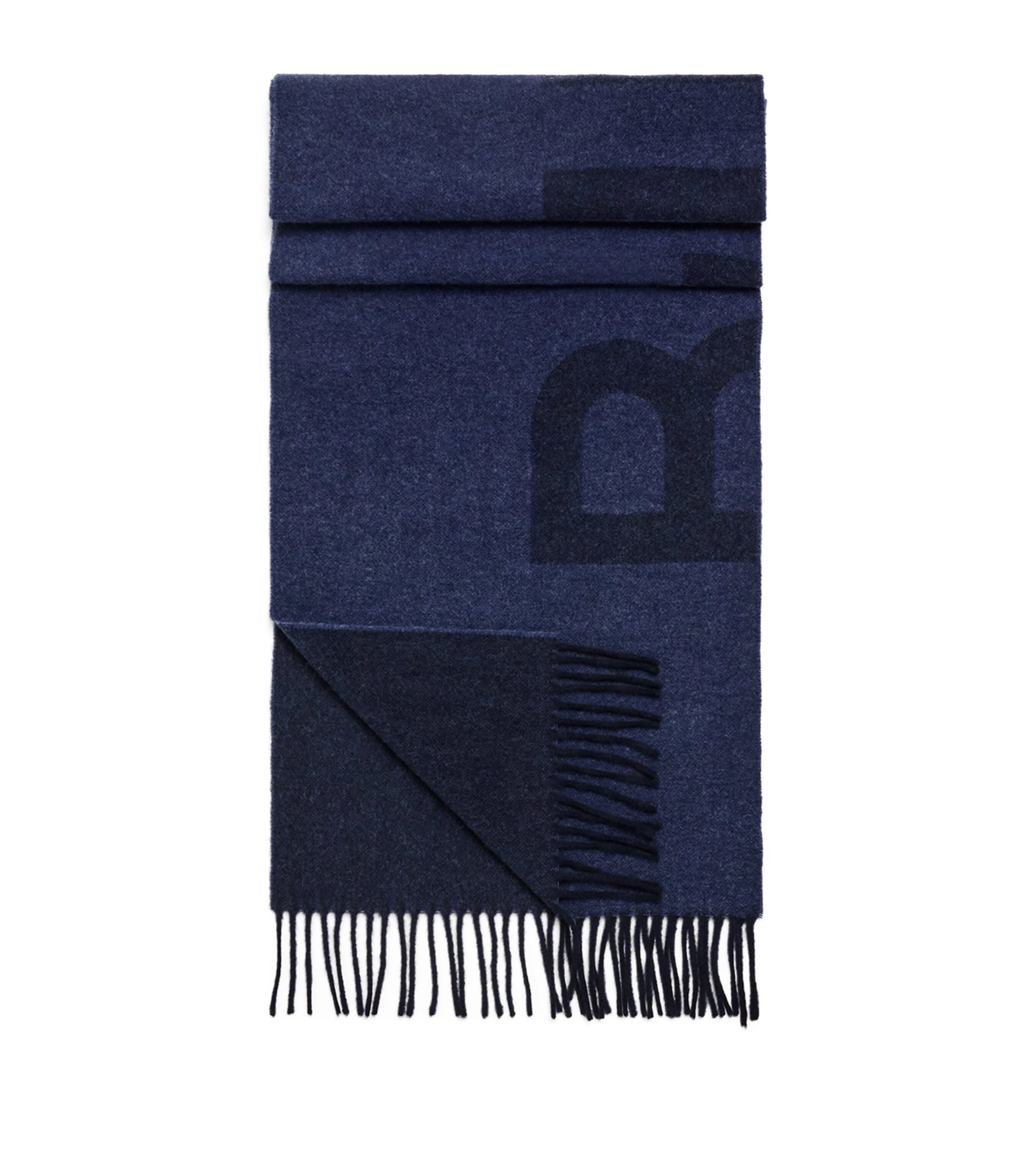 Wool Logo Scarf 464-NAVY Image 1