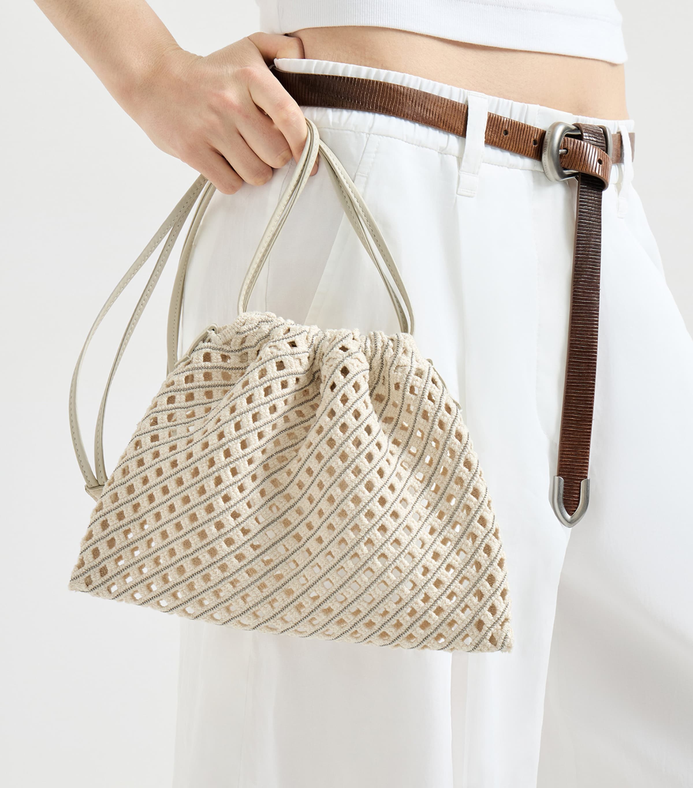 Brunello Cucinelli Crochet Pouch Bag Image 2