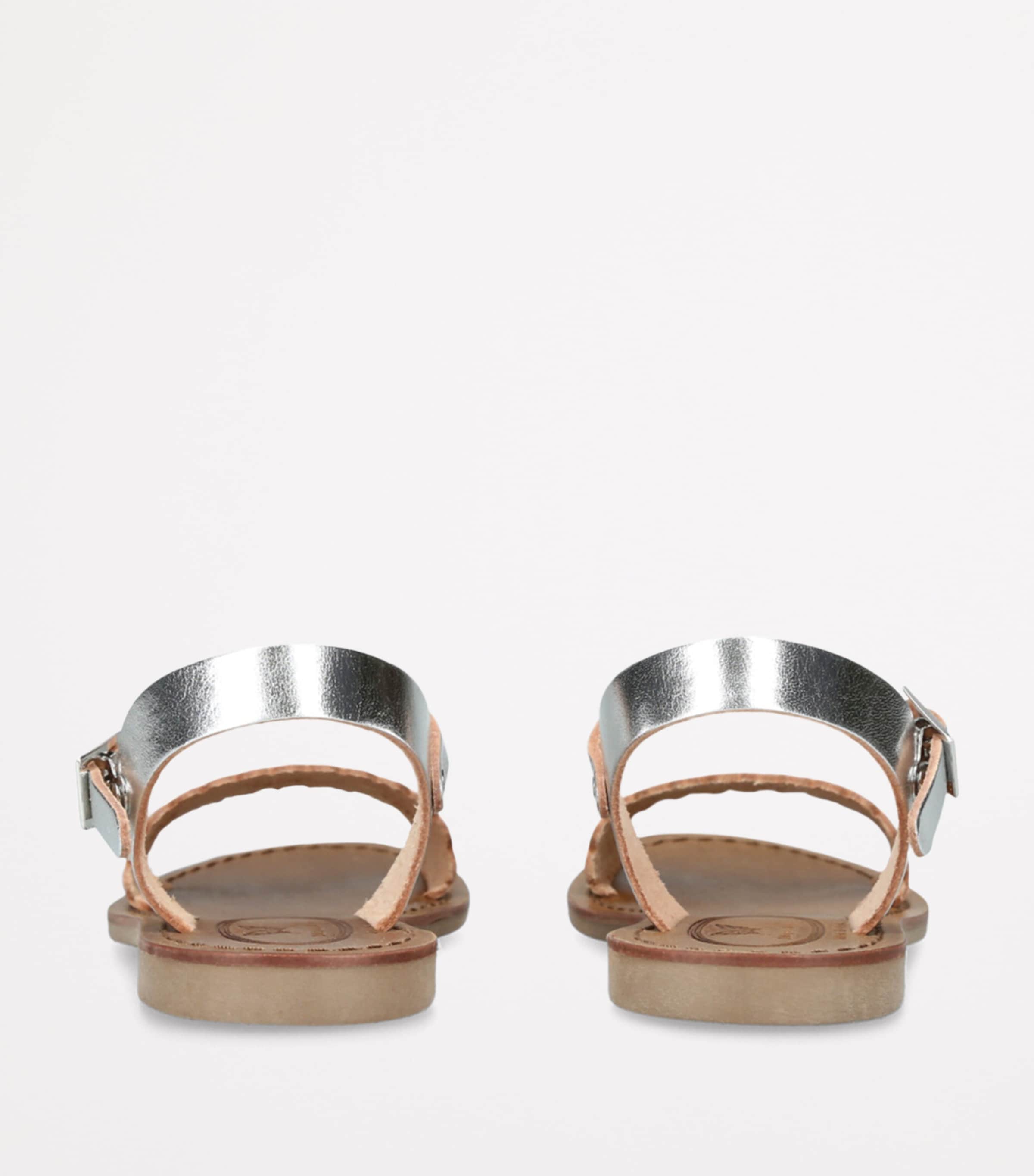 papouelli Leather Anais Sandals Silver Image 2