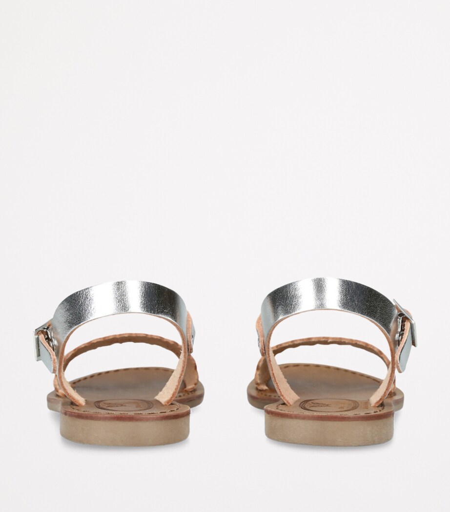 papouelli Leather Anais Sandals Silver Image 2