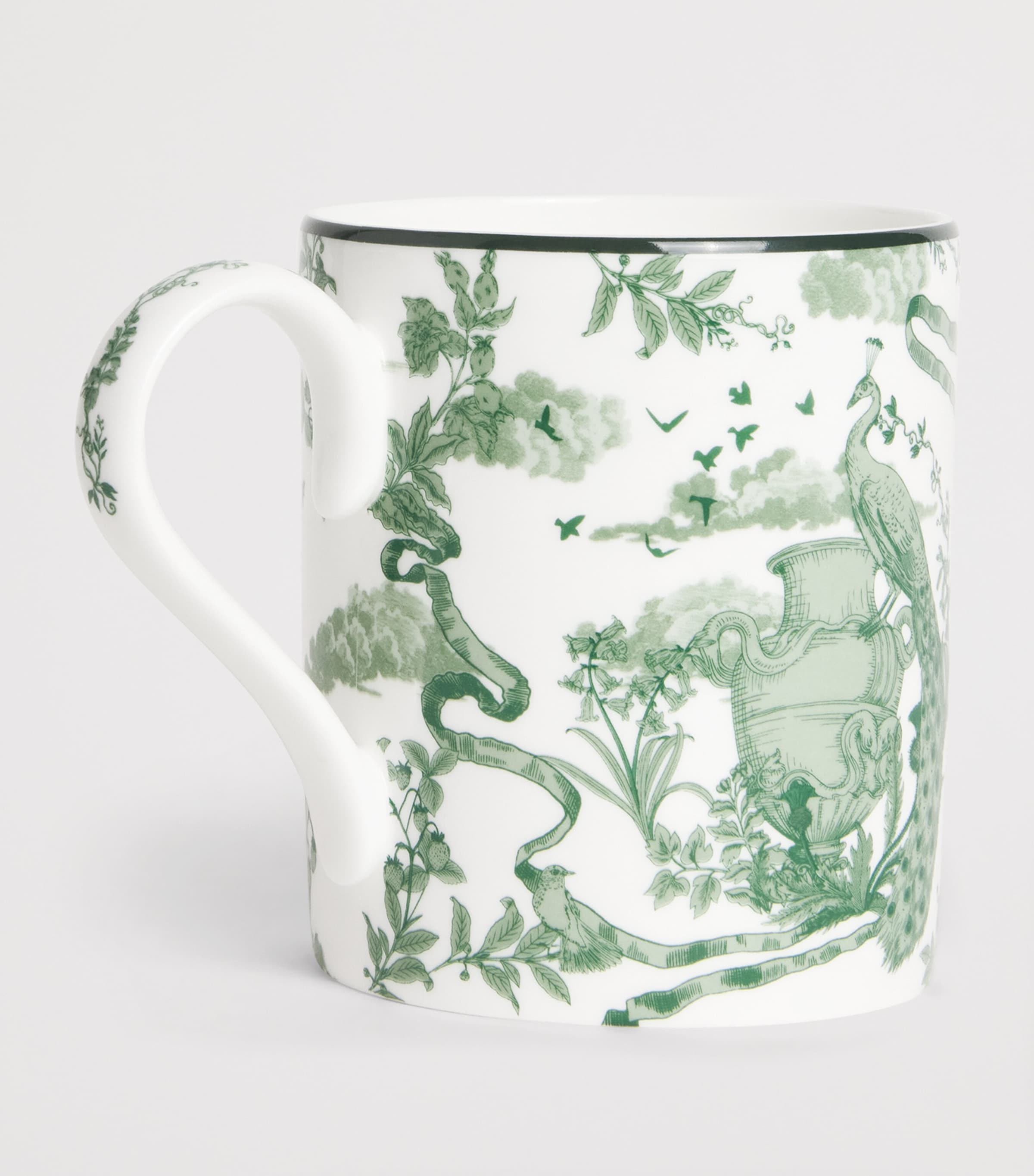 Bone China Toile Mug (300ml) GREEN Image 2