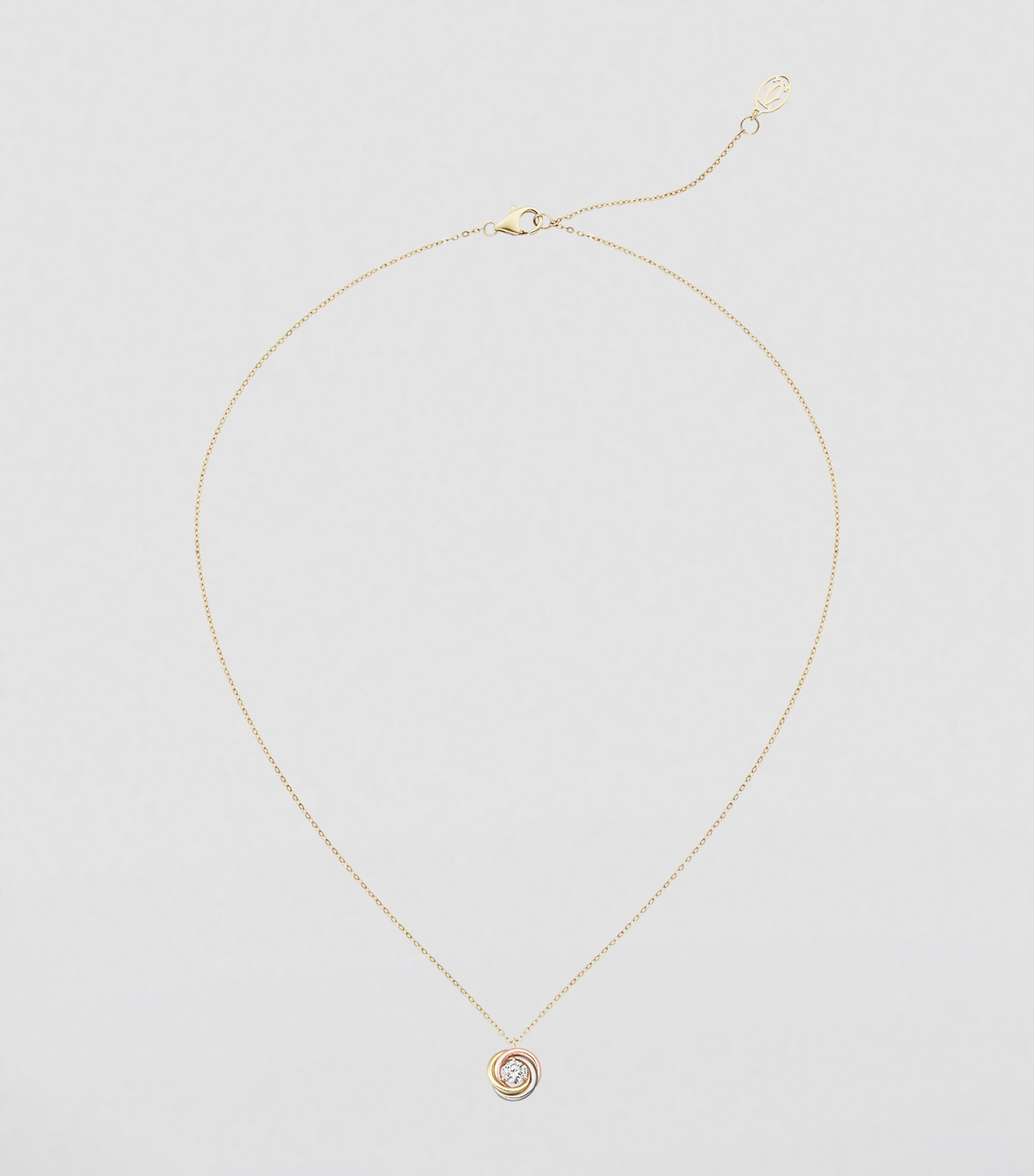 Mixed Gold and Diamond Trinity Necklace (36-40cm) MIXED GOLD Image 5