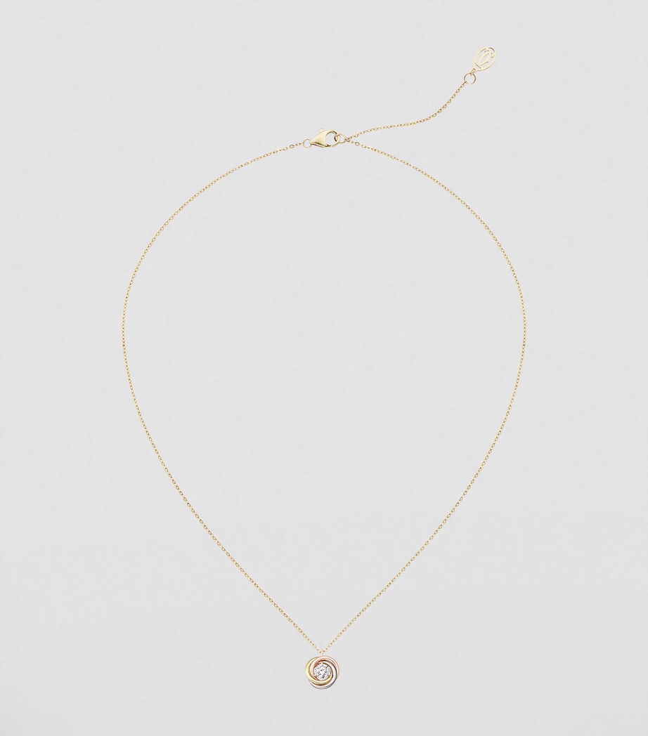 Mixed Gold and Diamond Trinity Necklace (36-40cm) MIXED GOLD Image 5