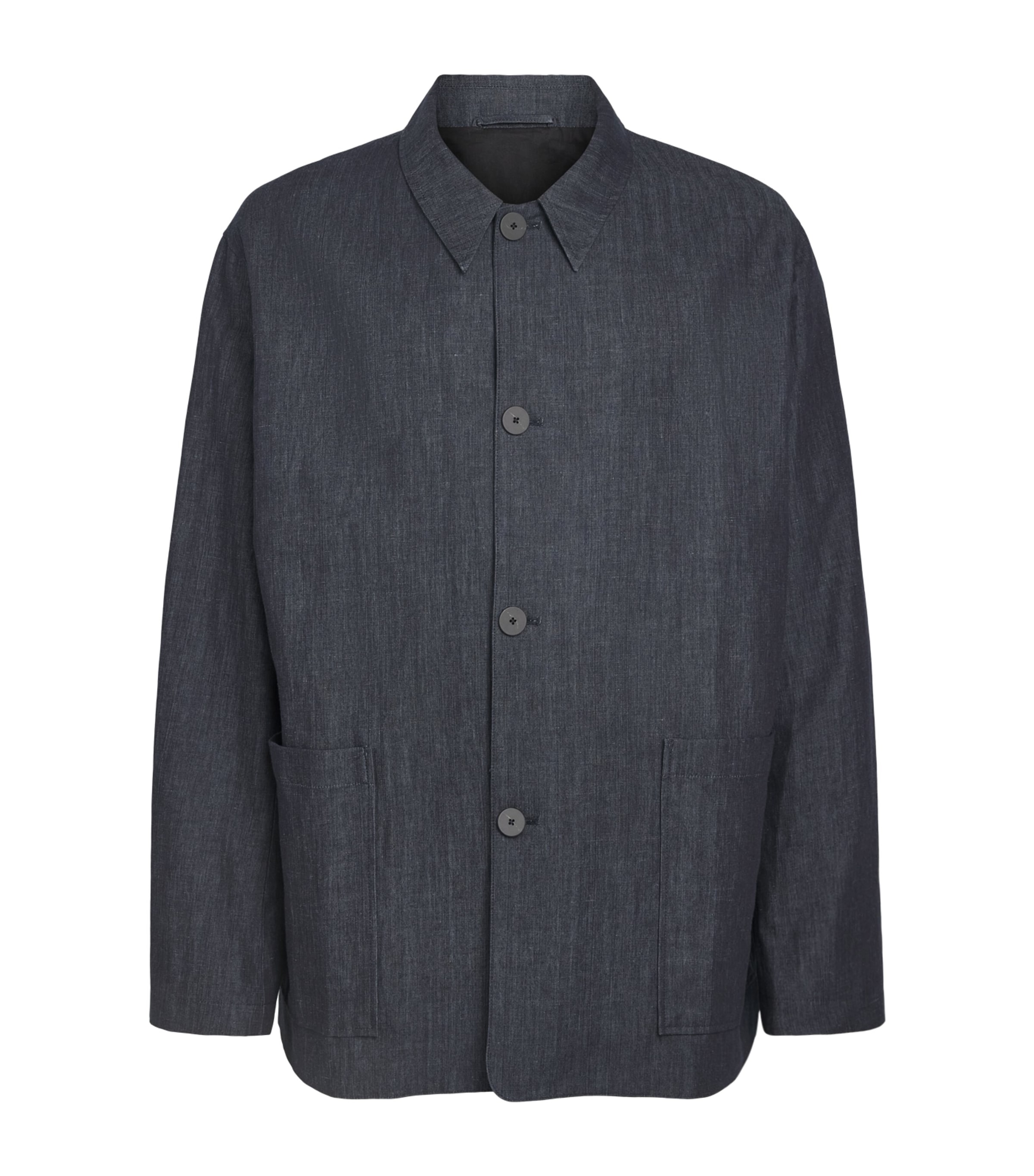 Studio Nicholson Mens Cotton-Linen Nopi Jacket Indigo Image 1