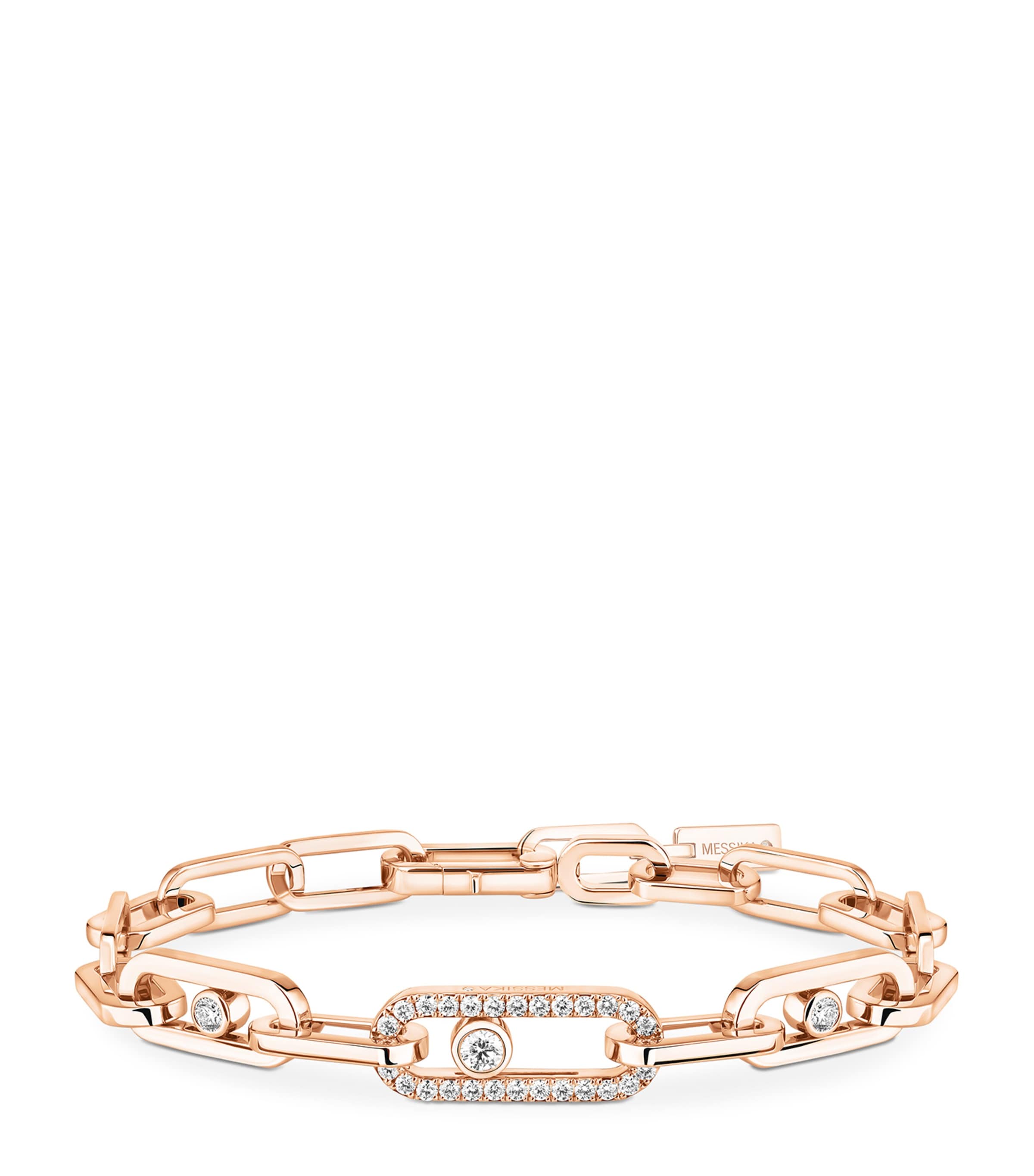 Messika Move Link Pink Gold and Diamond Bracelet (1.03ct) Pink Gold Image 1