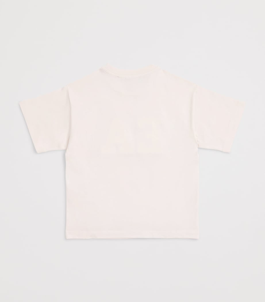 Emporio Armani Kids Cotton Flocked Logo T-Shirt (4-16 Years) White Sand Image 2