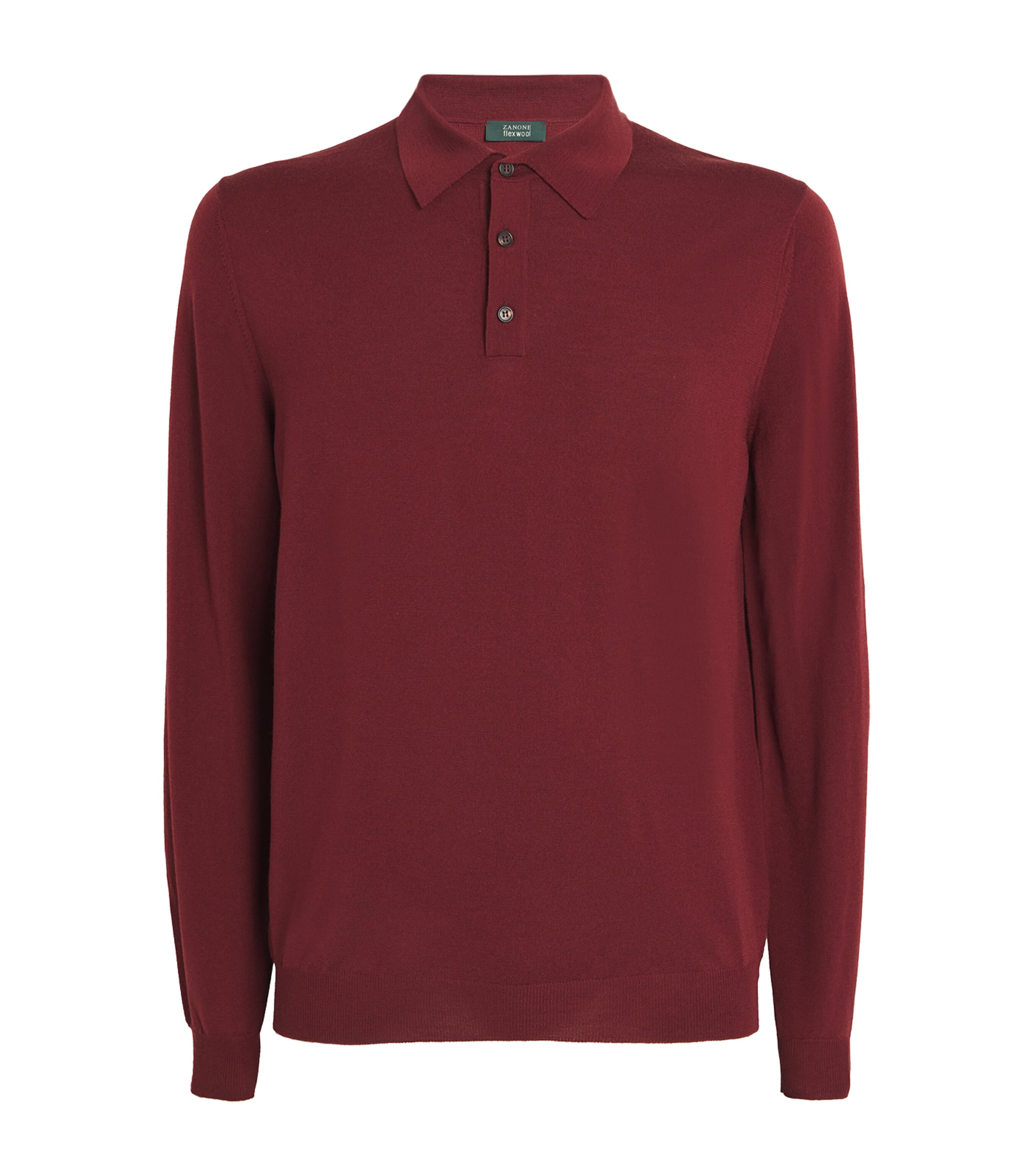 Slowear Stretch-virgin Wool Knitted Polo Shirt In Burgundy