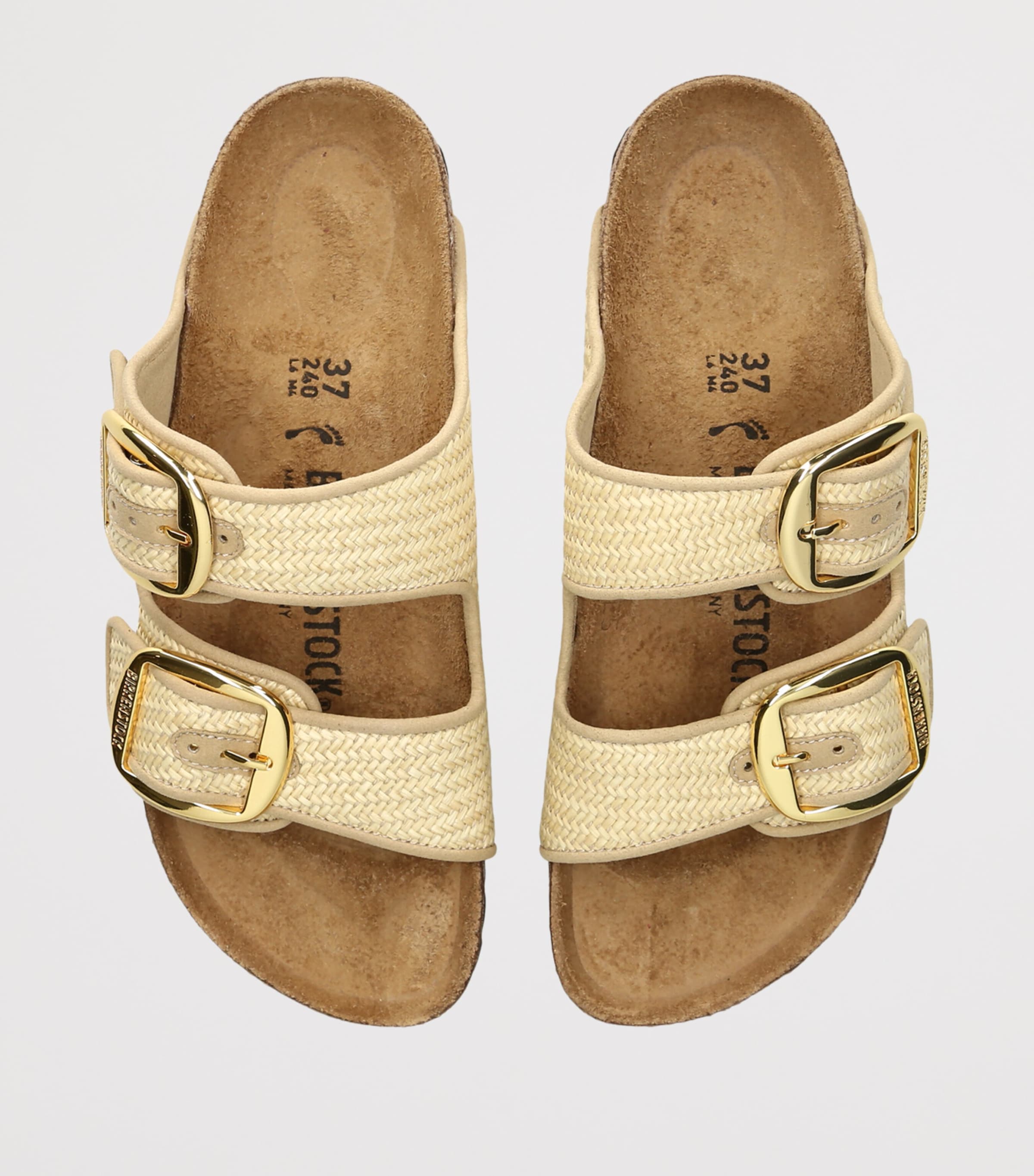 Birkenstock Raffia Arizona Sandals Cream Image 4