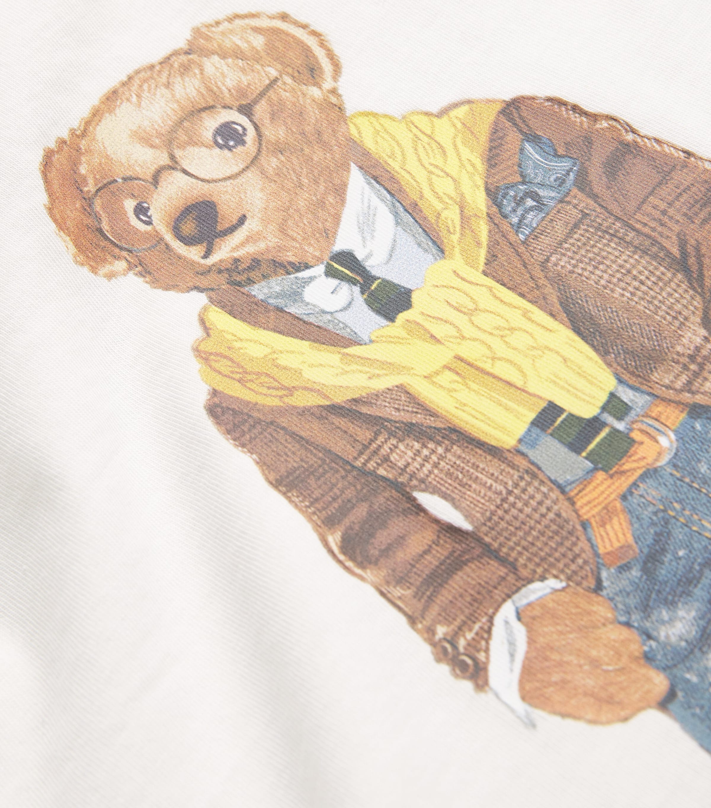 Cotton Polo Bear T-Shirt WHITE Image 5