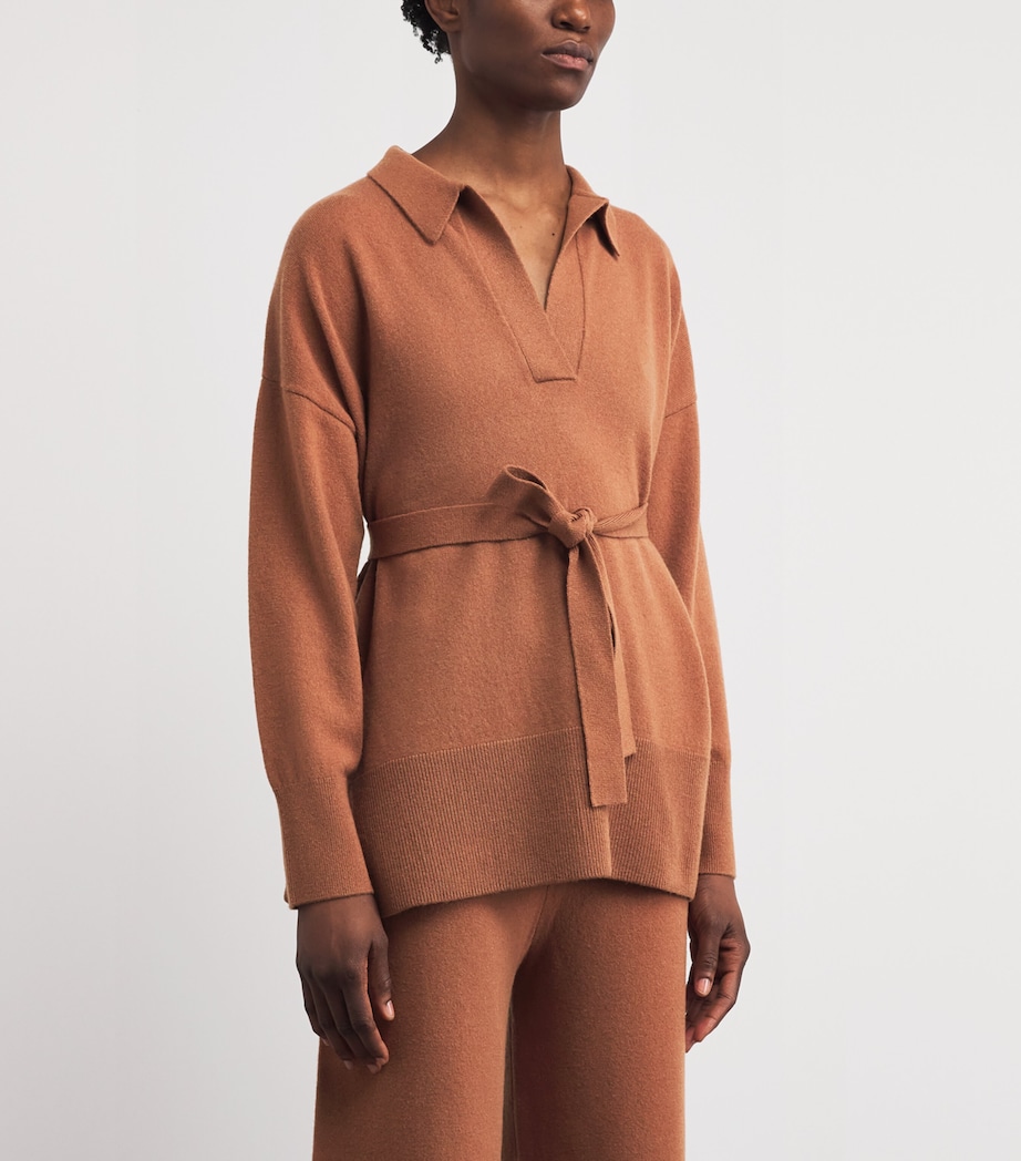 Yves Salomon Womens Merino Wool Belted Sweater Image 4