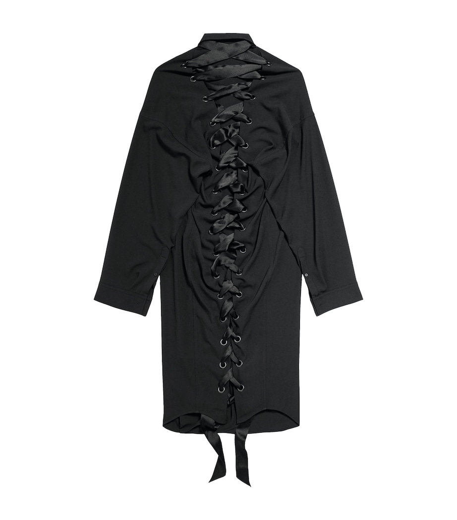 Lace-Up Shirt Dress 1000 Image 2