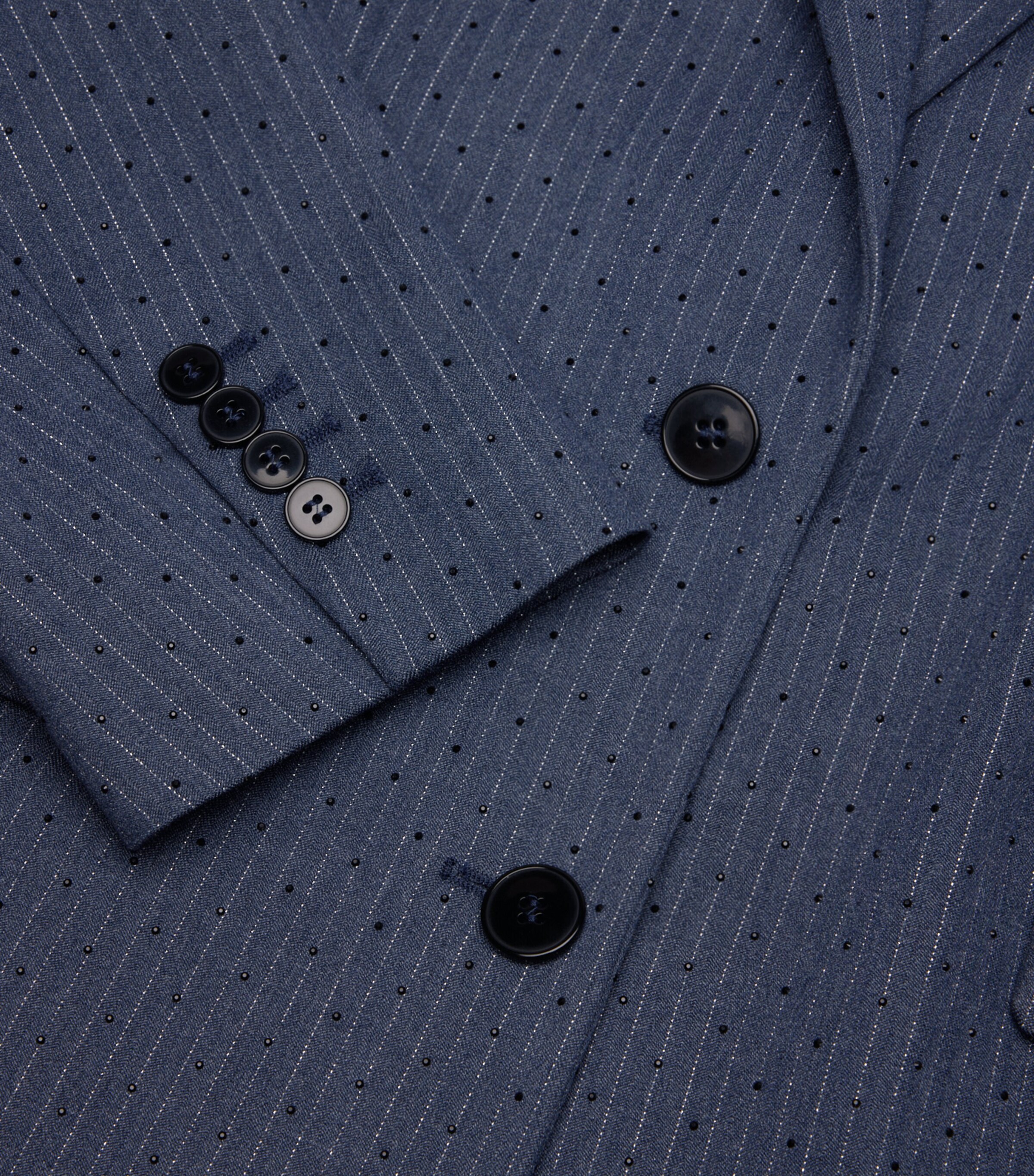 Stripe Rhinestone-Embellished Blazer BLUE Image 2