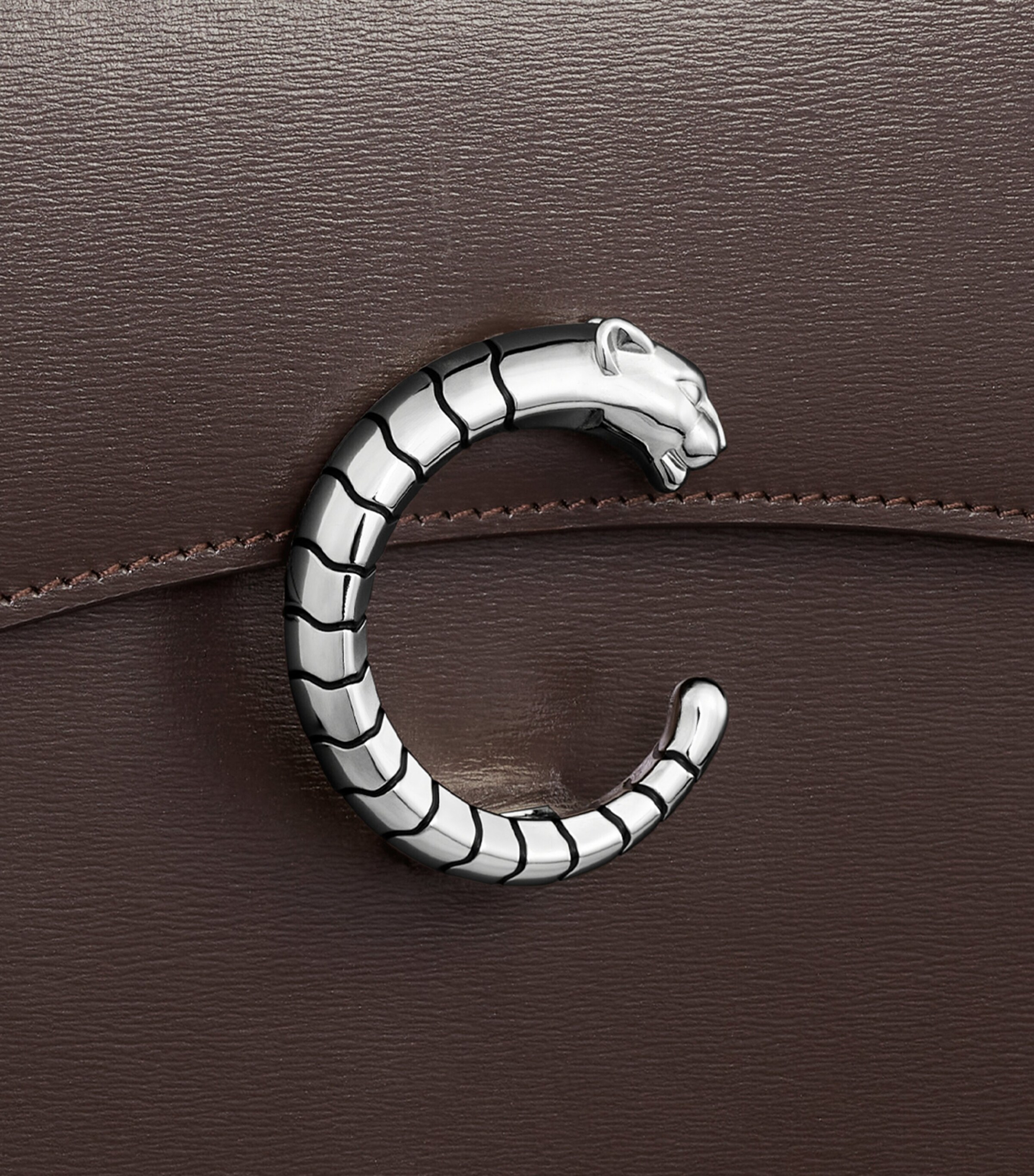 Leather Panthère De Cartier Top-Handle Bag TONKA BROWN Image 7