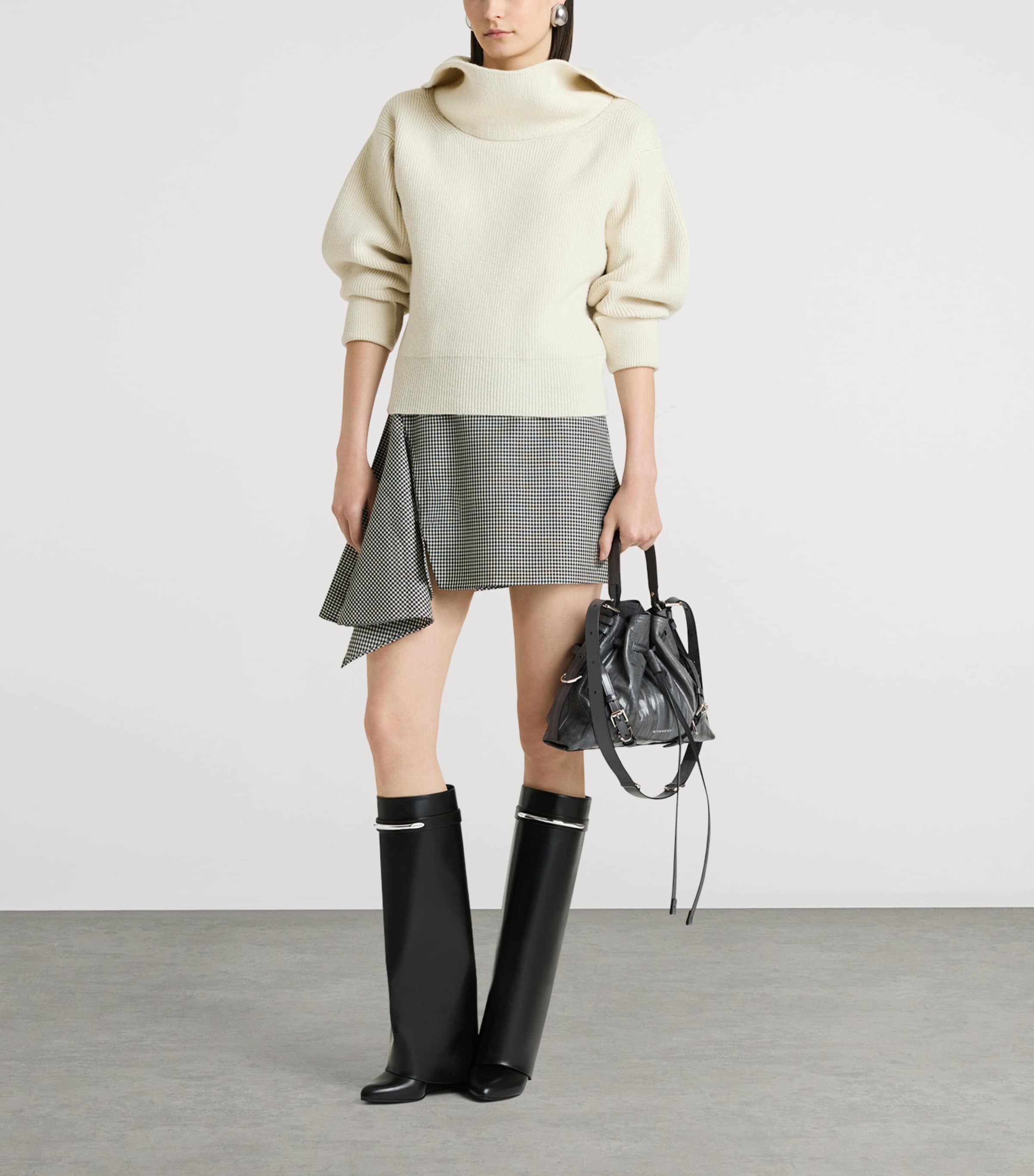 Givenchy Leather Shark Knee-High Boots Image 2