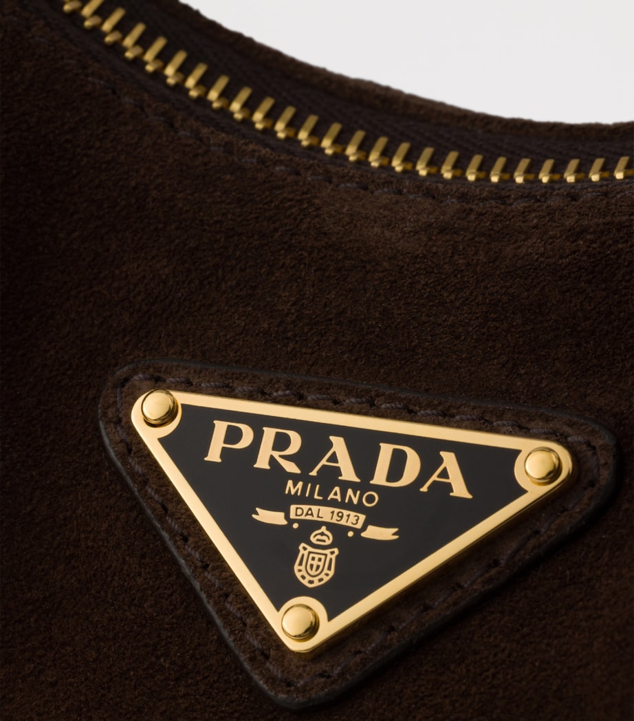 Prada Medium Suede Aimée Shoulder Bag Brown Image 6