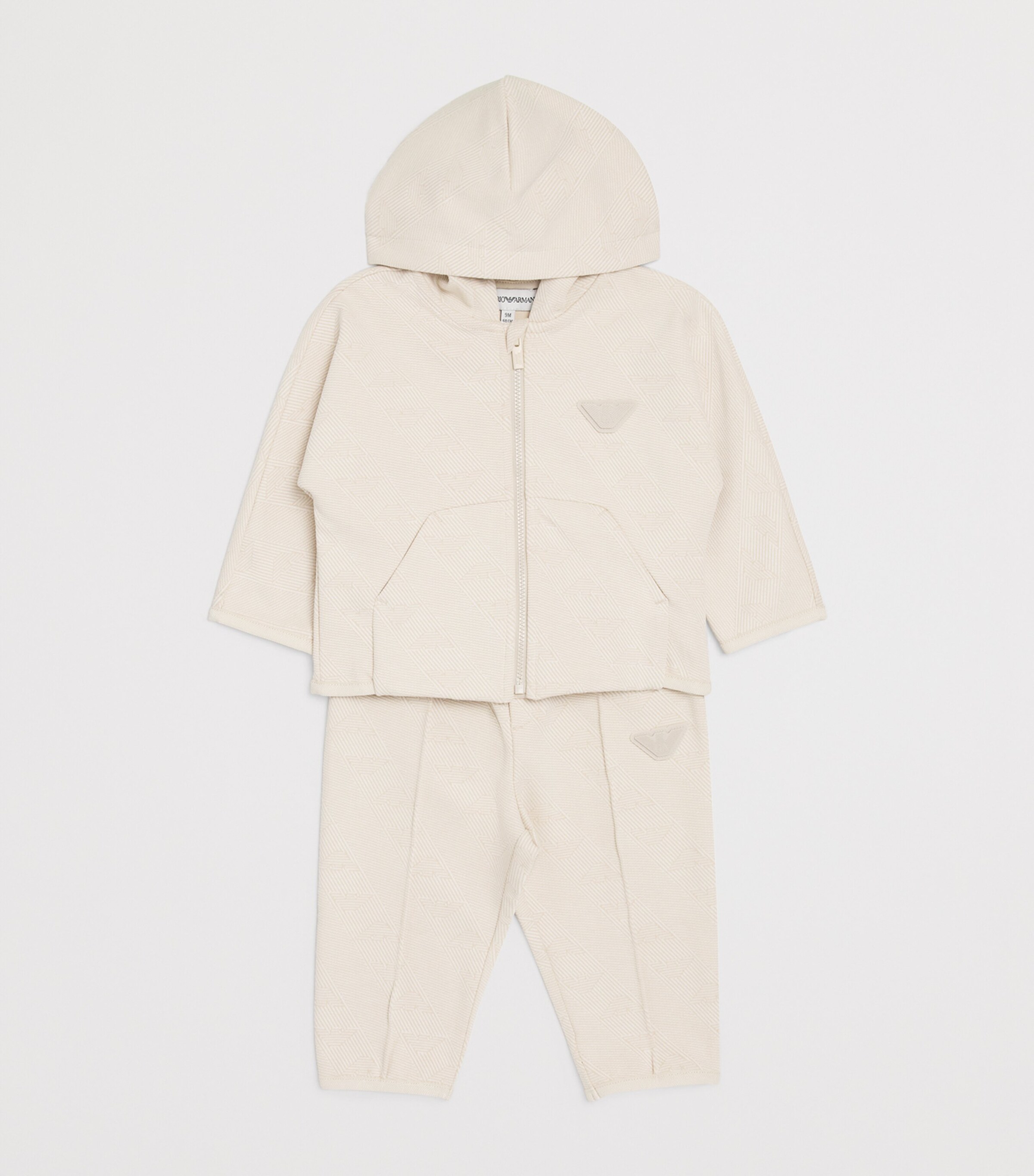 Emporio Armani Kids Logo Hoodie and Sweatpants Set (6-36 Months) French Oak Image 3