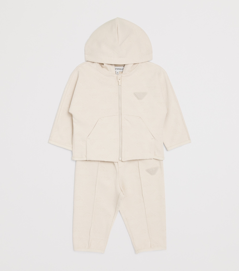 Emporio Armani Kids Logo Hoodie and Sweatpants Set (6-36 Months) French Oak Image 3