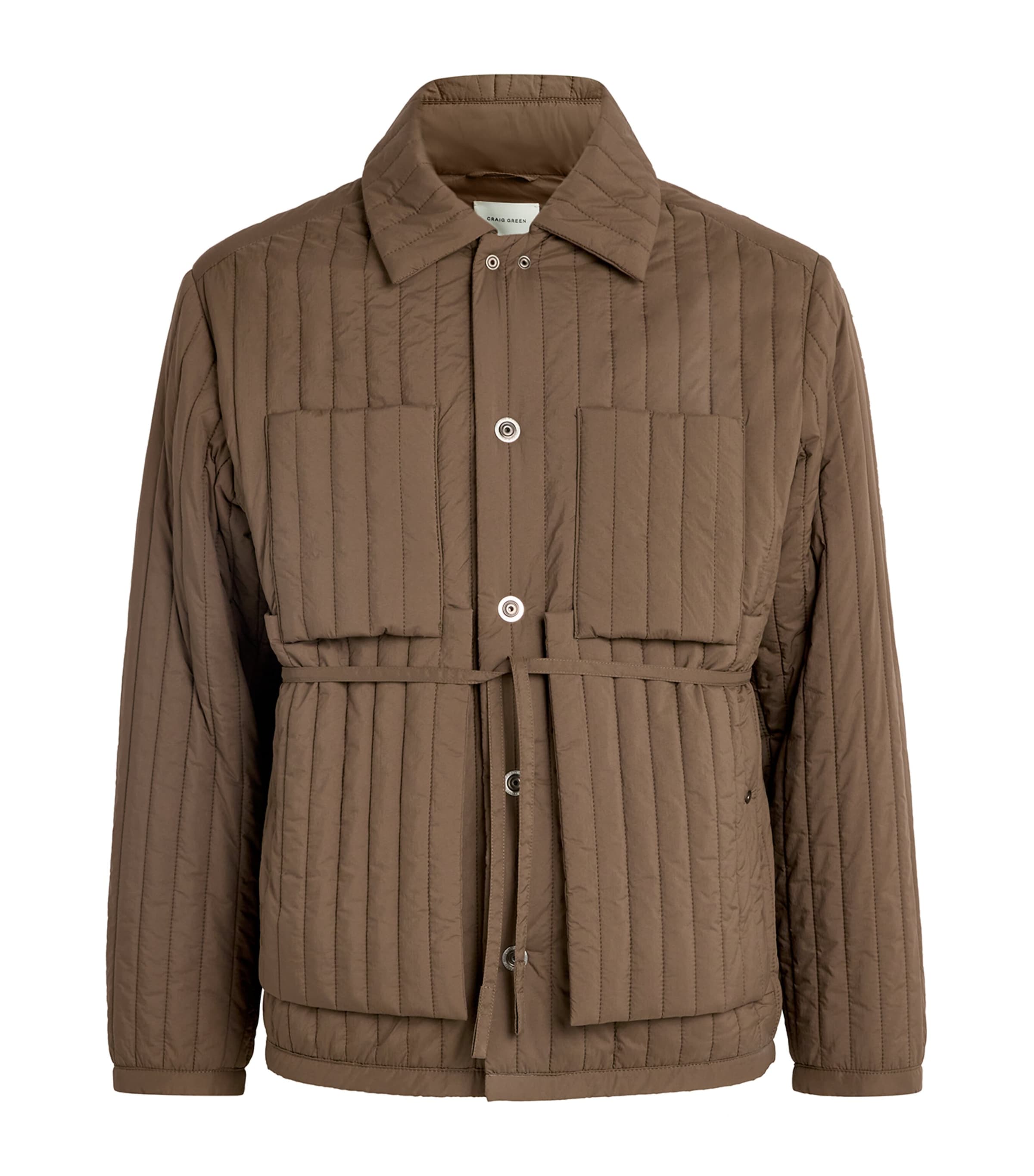 Craig Green Quilted Worker Jacket In Brown