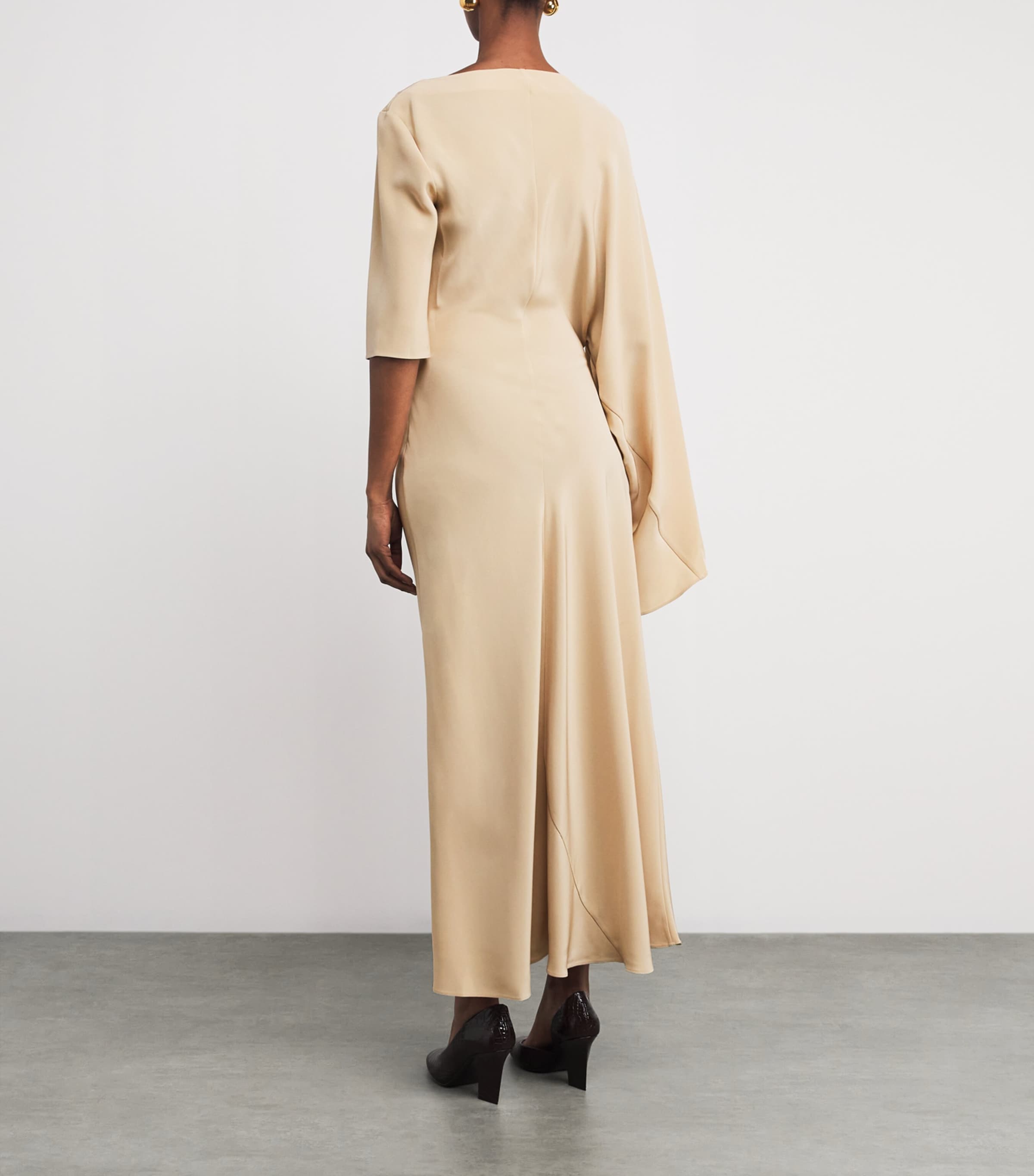 Joseph Womens Satin Gathered Joya Maxi Dress Powder Image 3
