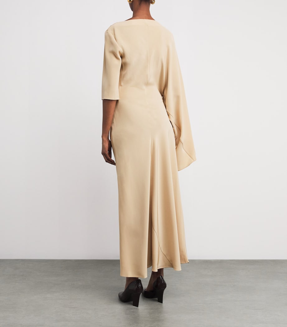 Joseph Womens Satin Gathered Joya Maxi Dress Powder Image 3
