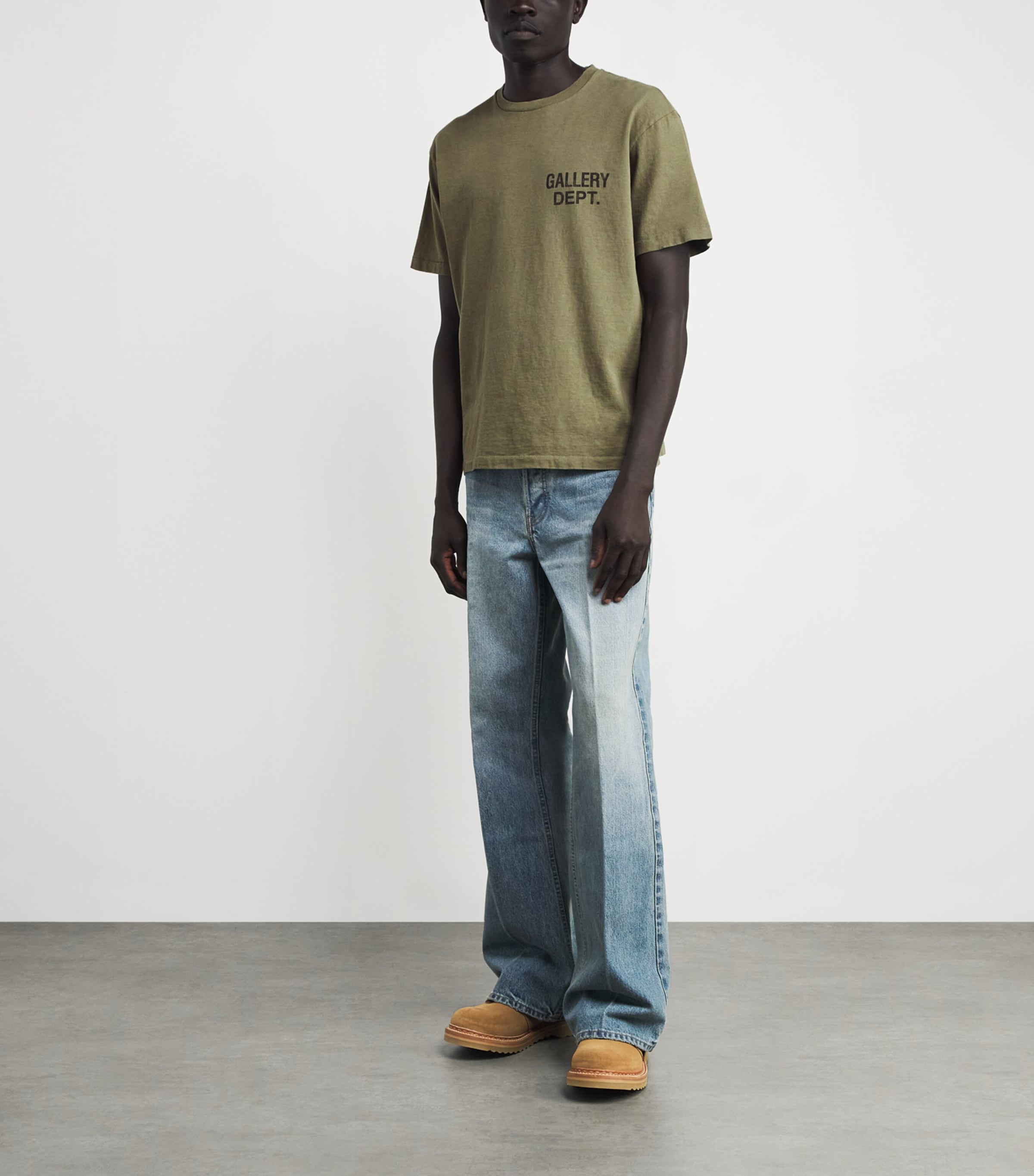GALLERY DEPT. Mens Cotton Souvenir T-Shirt Olive Image 2