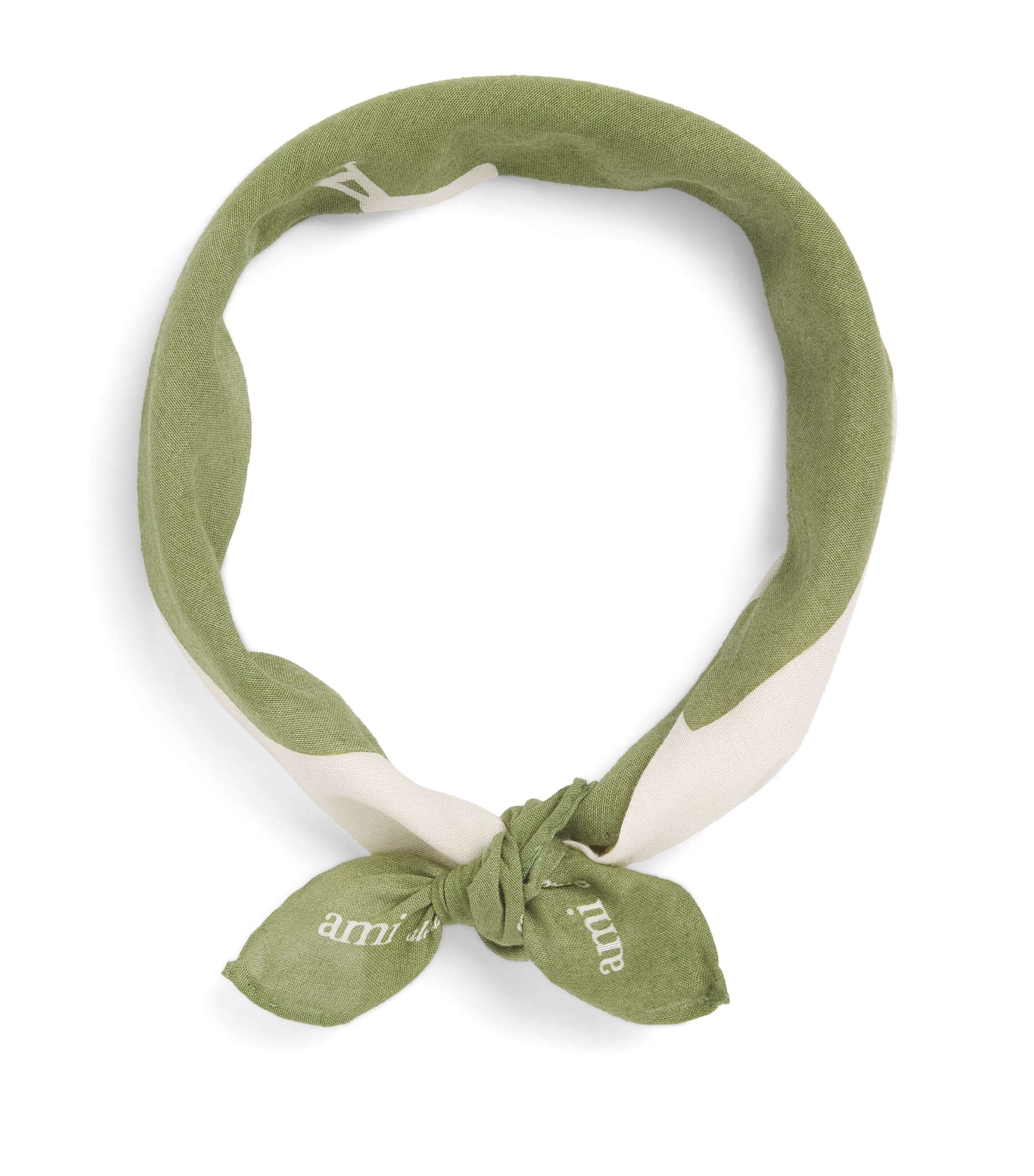 AMI Paris Cotton Ami de Coeur Scarf Matcha Image 1