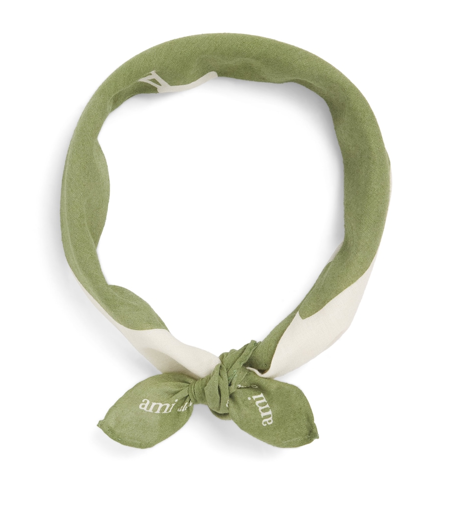 AMI Paris Cotton Ami de Coeur Scarf Matcha Image 1