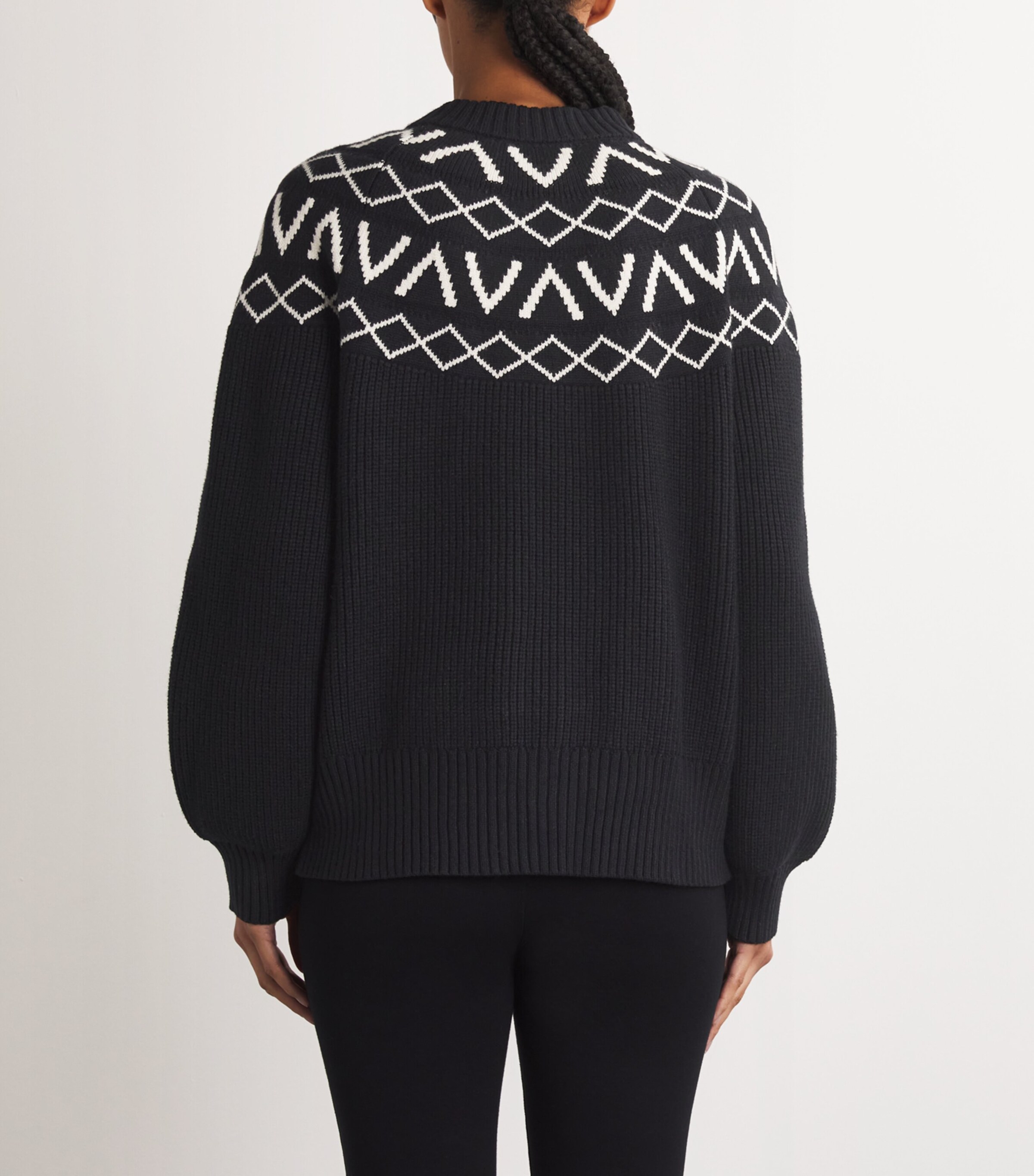 Varley Womens Fair Isle Alys Zip-Up Cardigan Black Image 4