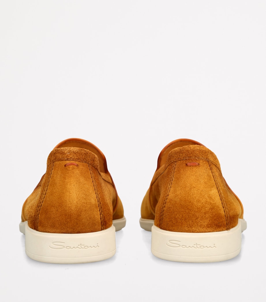Santoni Suede Malibu Loafers Yellow Image 2