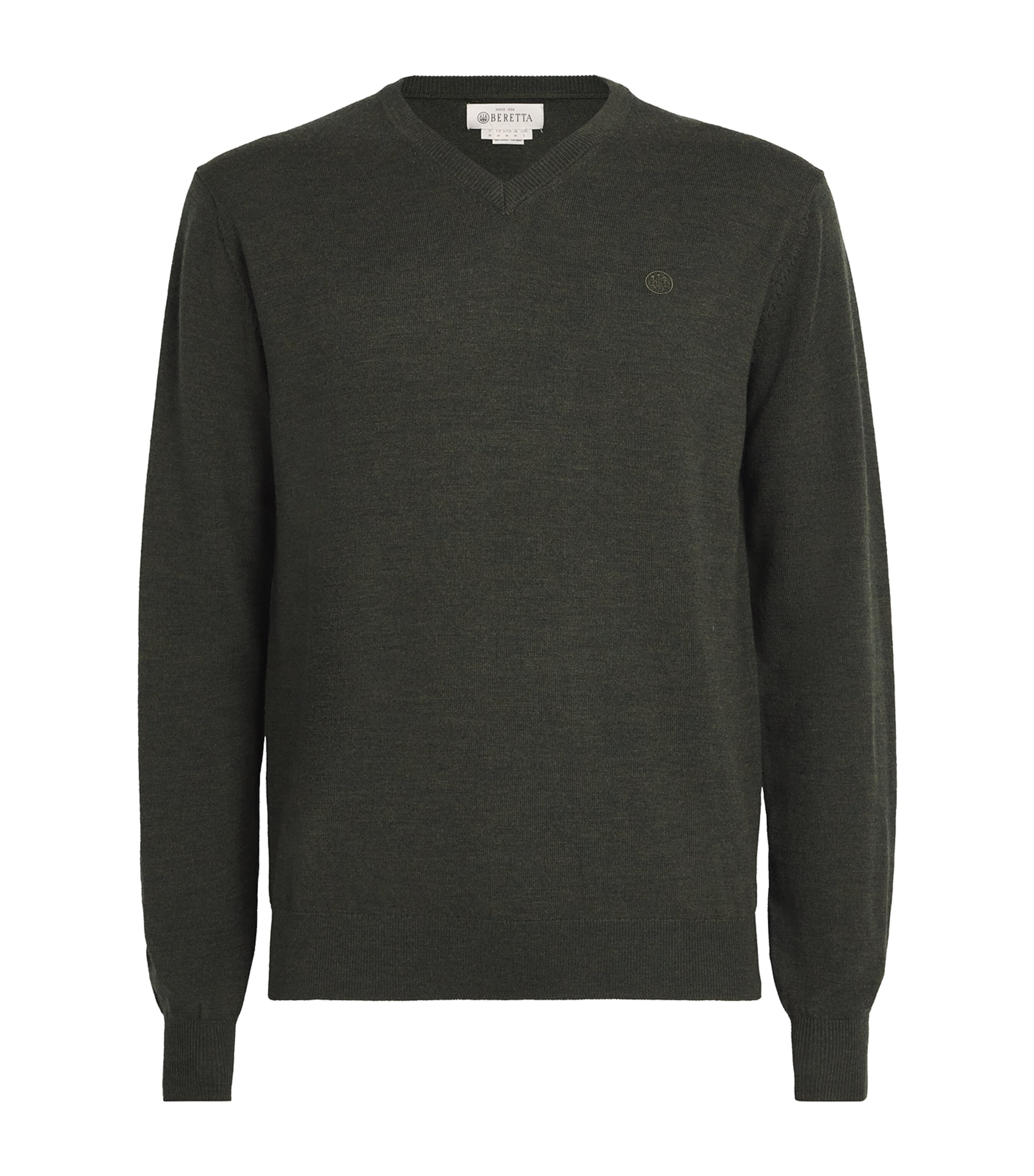 Beretta Merino V-neck Sweater In Green