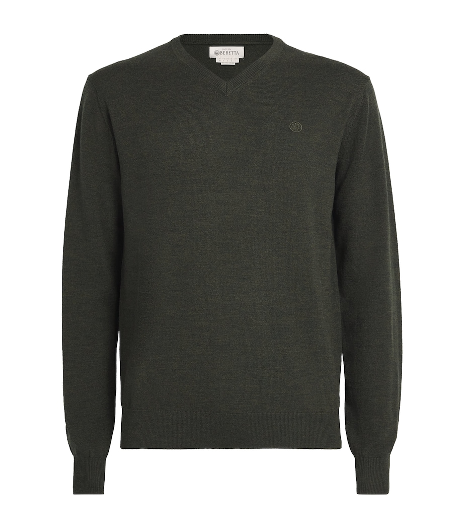 Merino V-Neck Sweater 07AA:GREEN MOSS Image 1