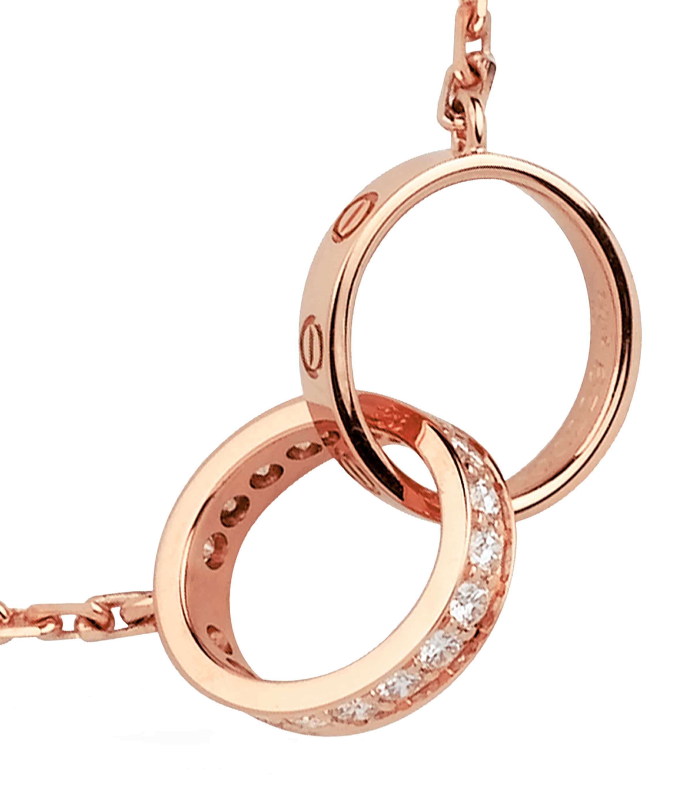 Rose Gold and Diamond LOVE Necklace ROSE GOLD Image 4