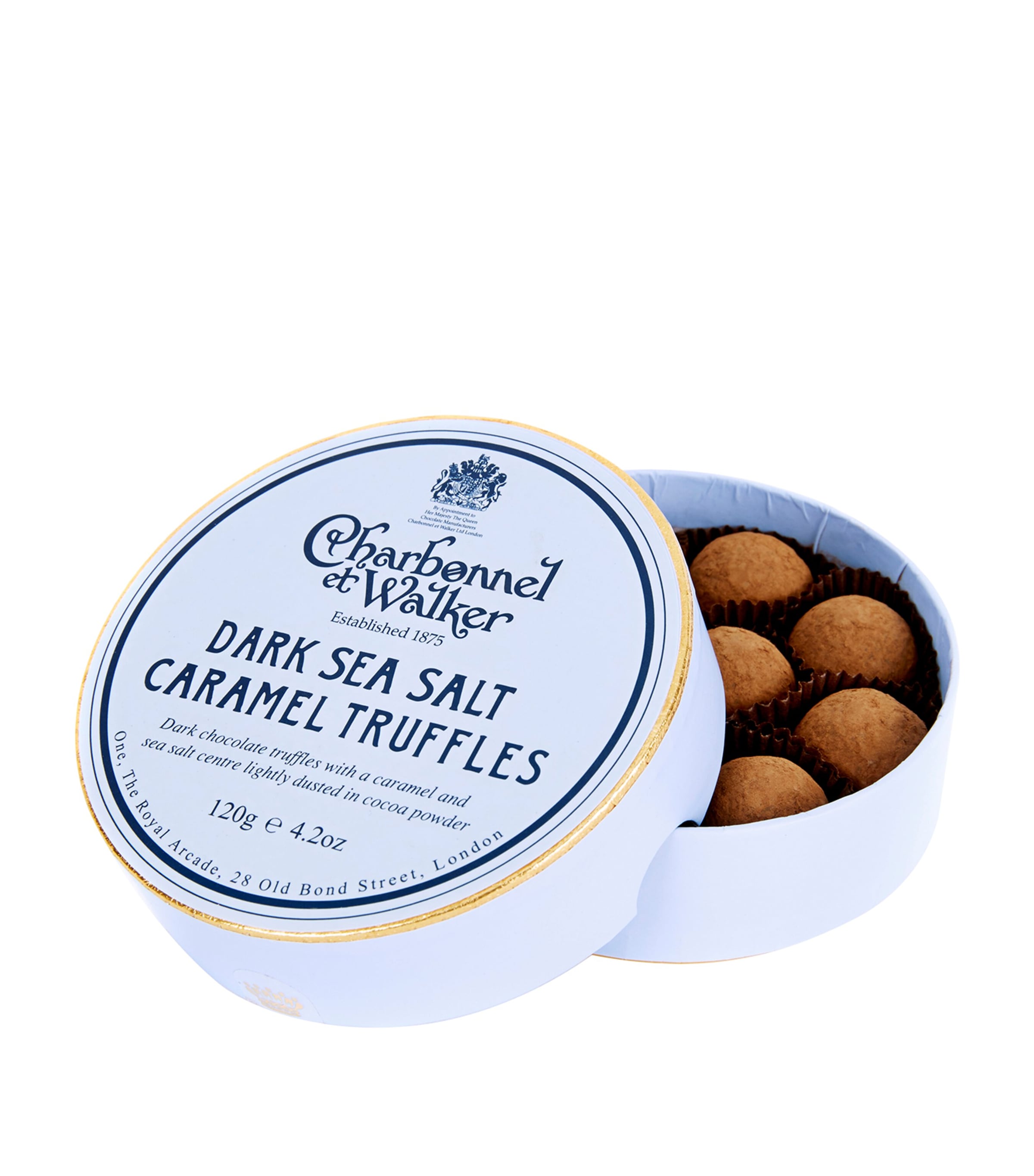 Charbonnel et Walker Dark Sea Salt Caramel Truffles (120g) | Gifts | Food | Chocolates | Chocolate Truffles | Designers | Charbonnel et Walker