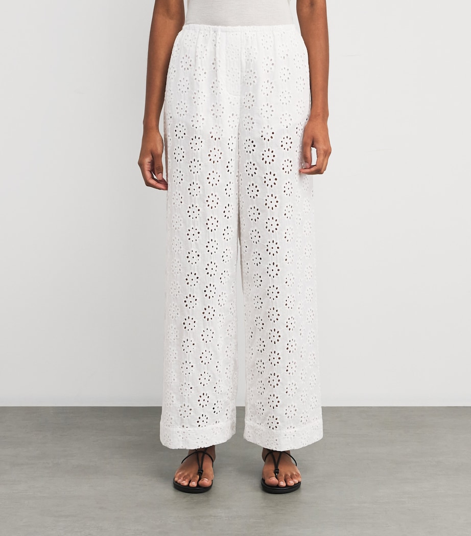 Cotton Bonfire Trousers WHITE EYELET WHEY Image 3