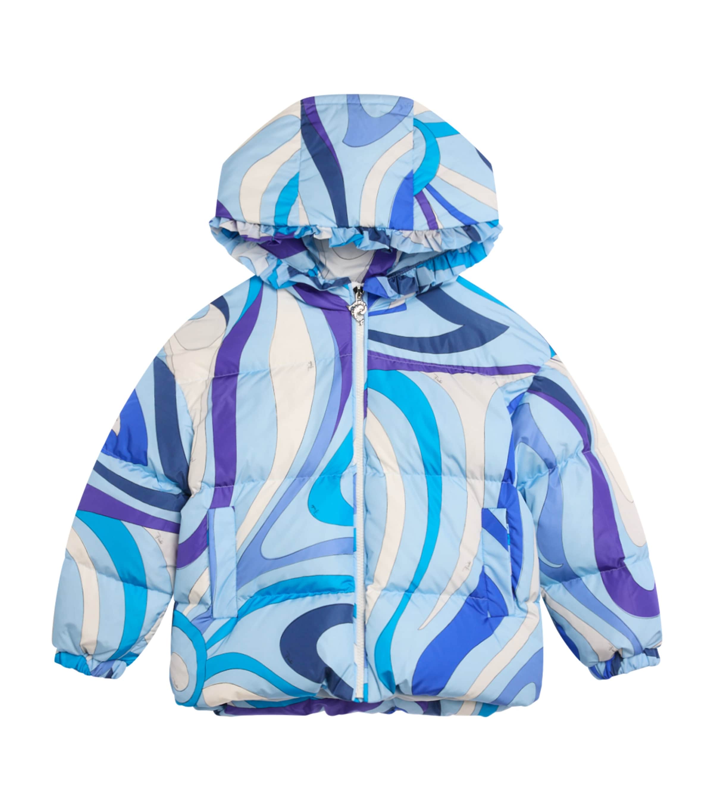 Pucci Junior Down Marmo Puffer Jacket In Multi