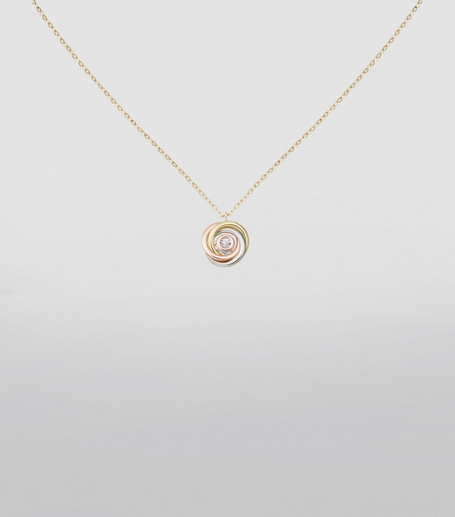 Mixed Gold and Diamond Trinity Necklace (36-40cm) MIXED GOLD Image 3