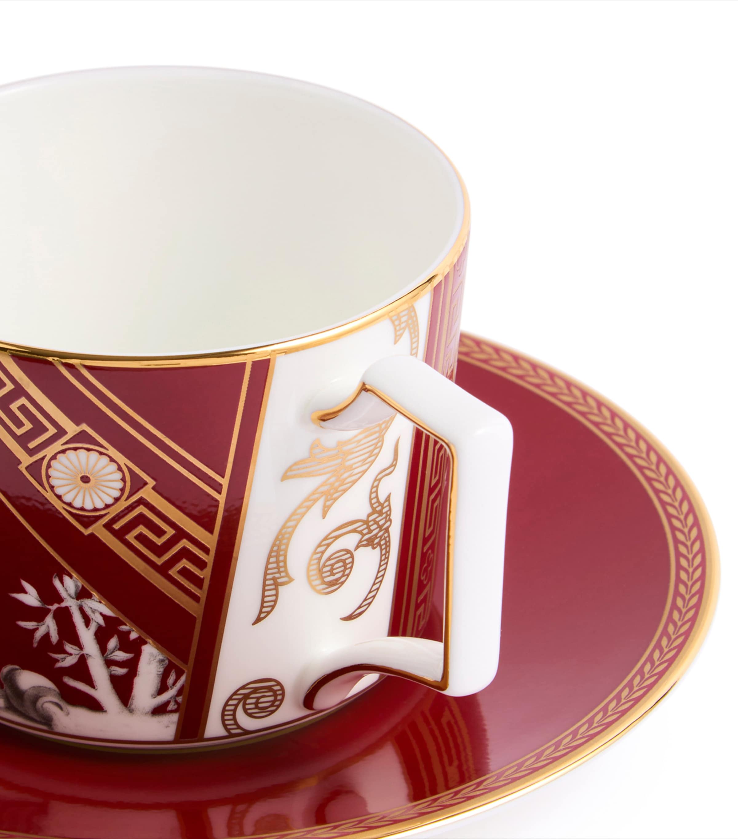 Set of 2 Renaissance Teacups and Saucers RED Image 4