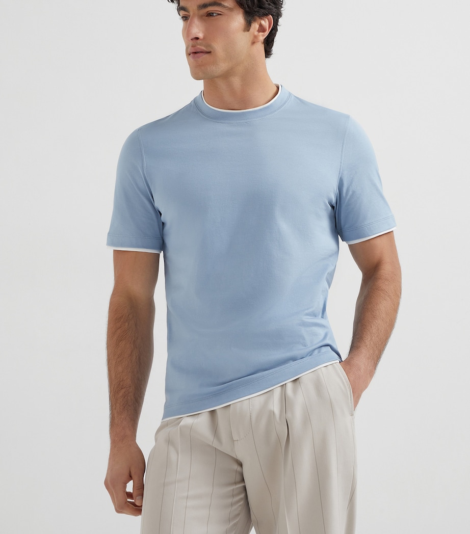 Cotton Faux-Layered T-Shirt CJD84 Image 2