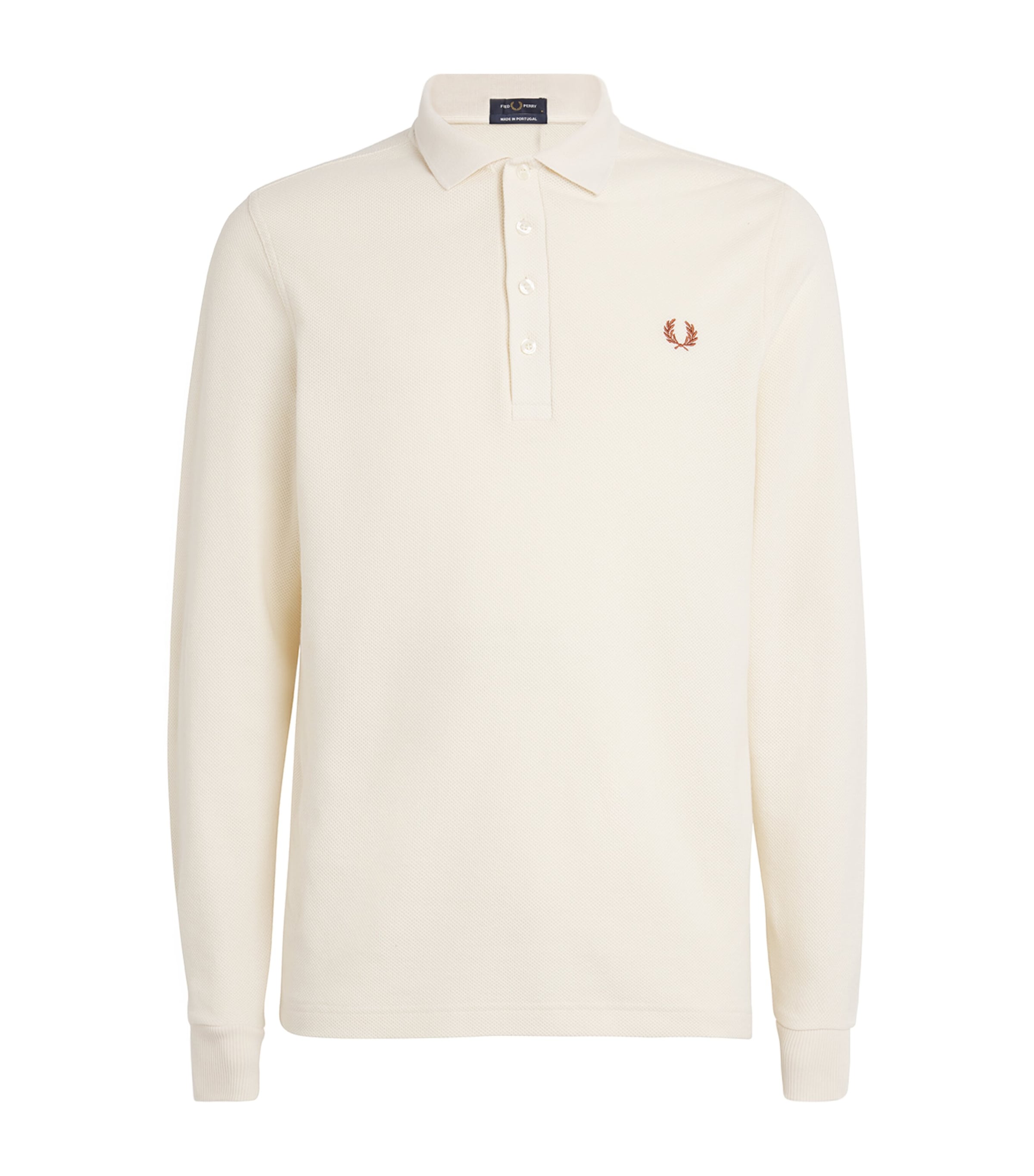 Fred Perry Cotton Logo Polo Shirt In Ivory