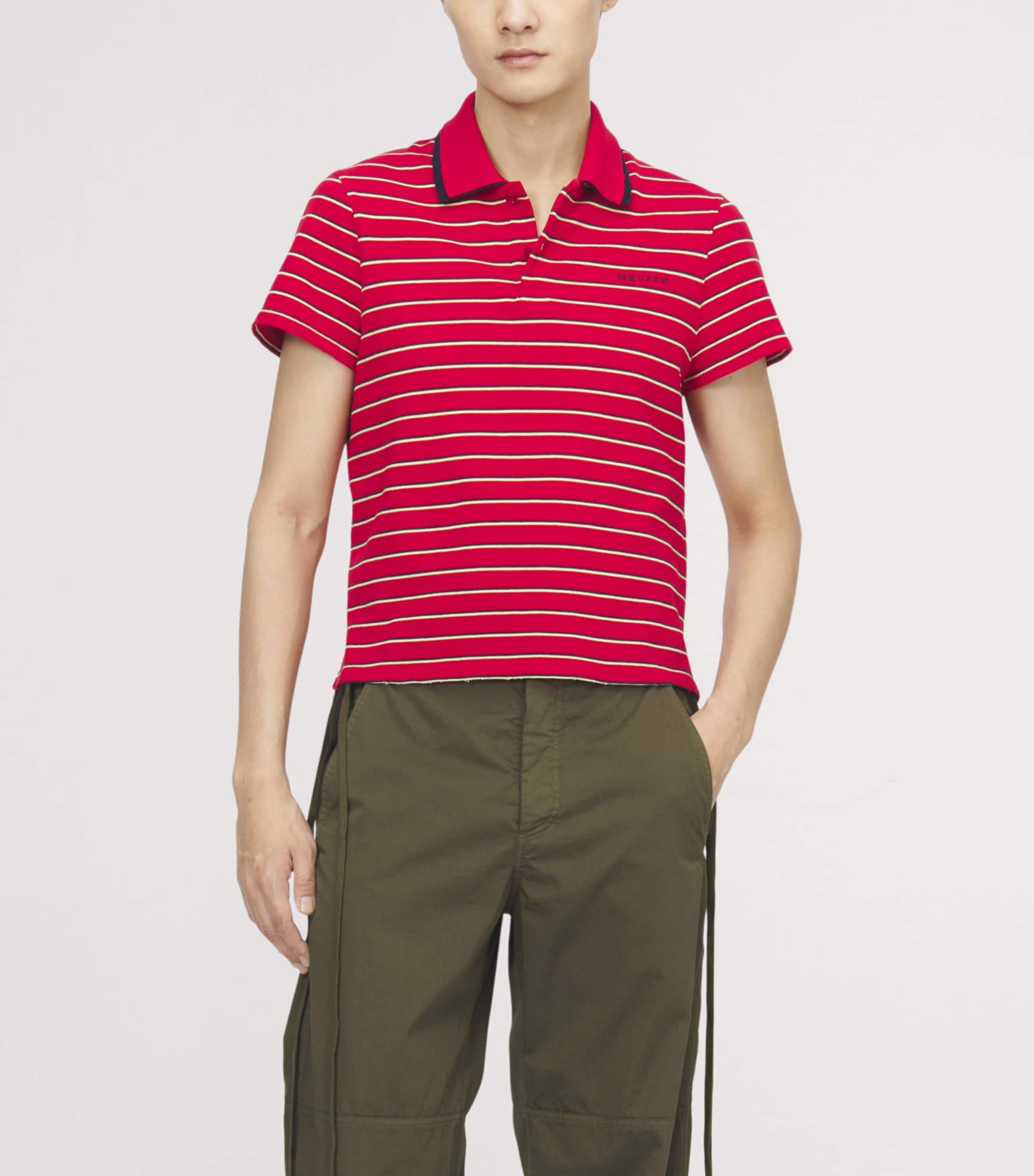 McQueen Mens Stripe Polo Shirt Image 5