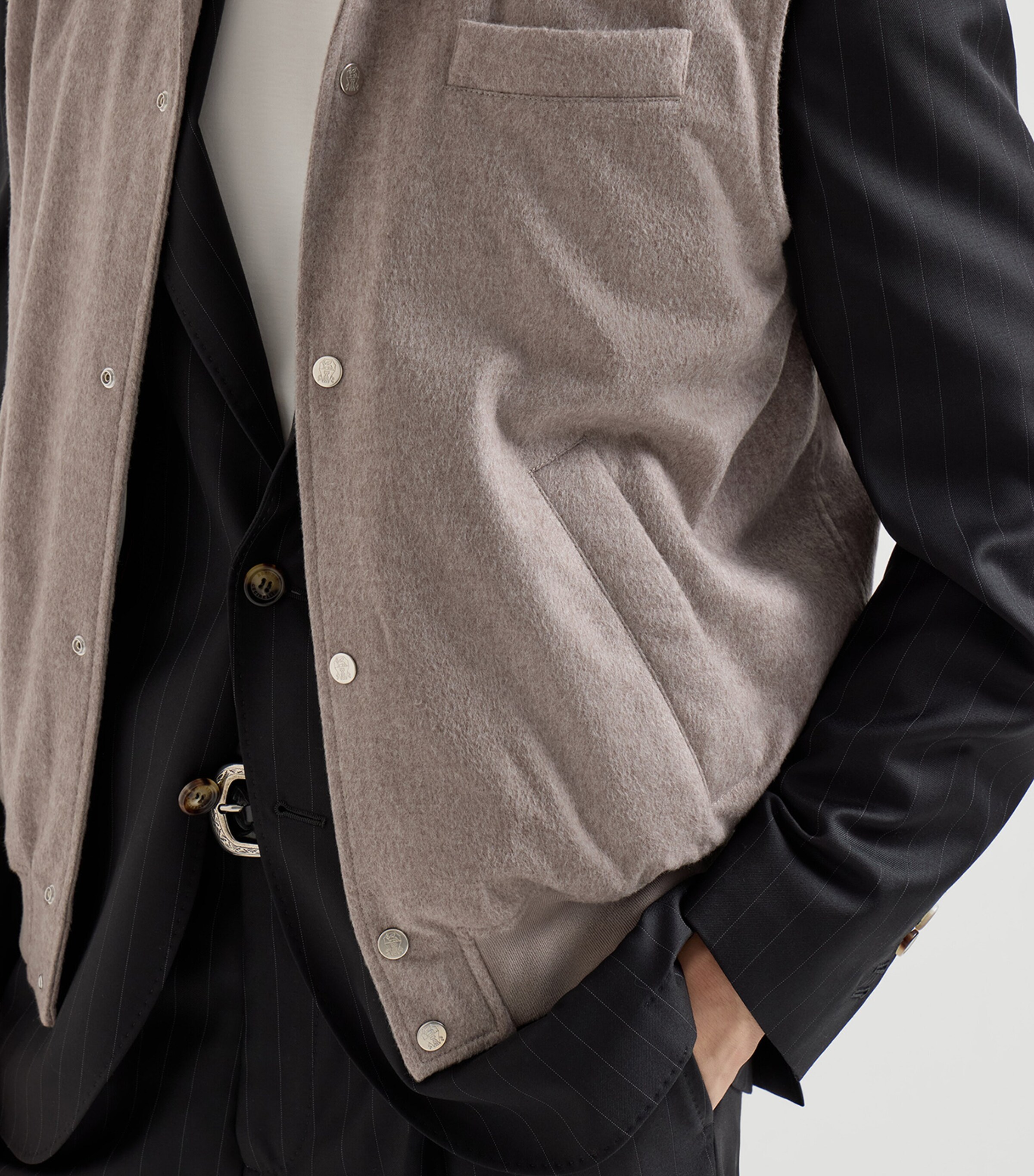 Brunello Cucinelli Mens Cashmere Padded Gilet Image 6