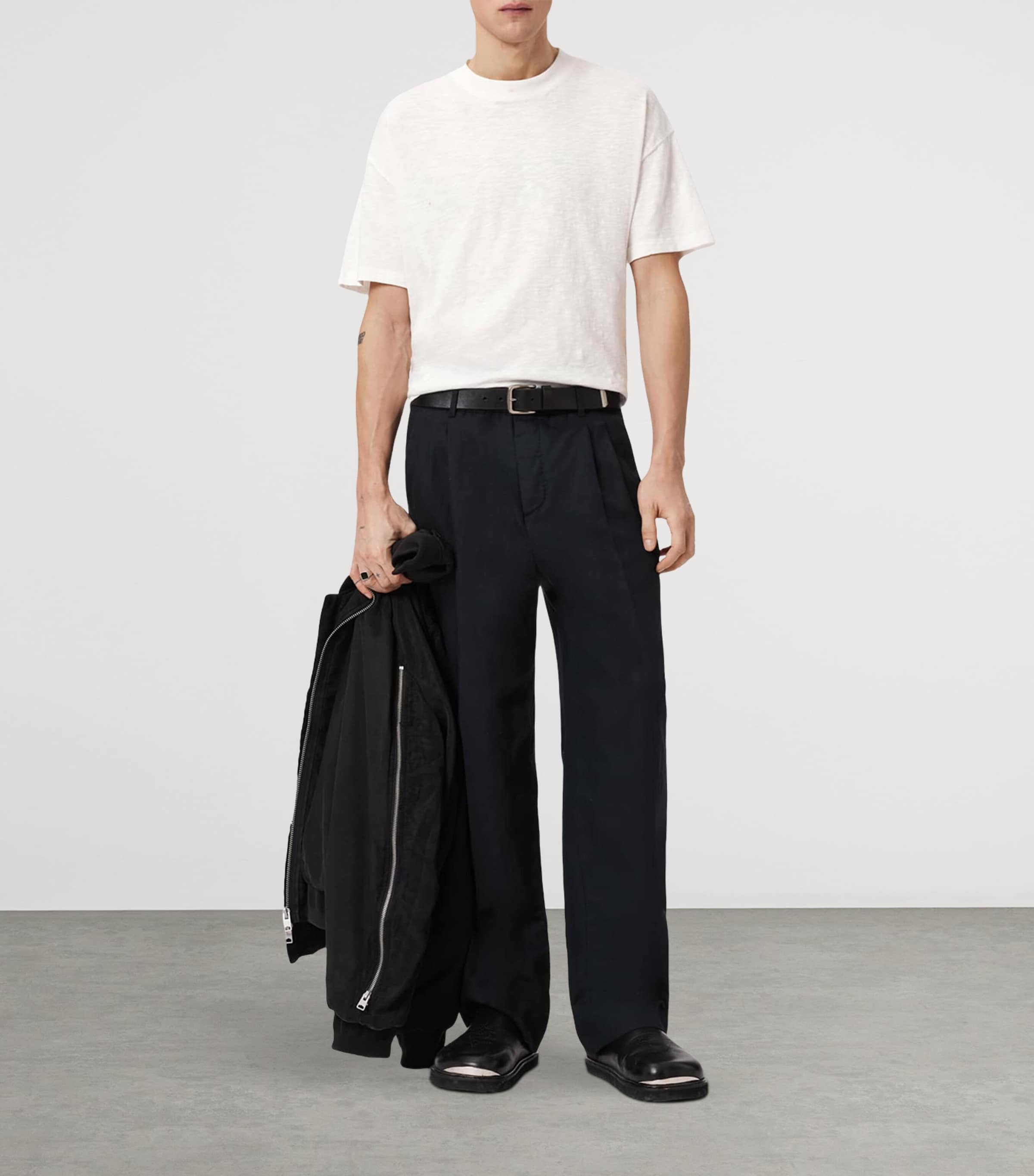 AllSaints Mens Organic Cotton Casper T-Shirt Chalk White Image 5