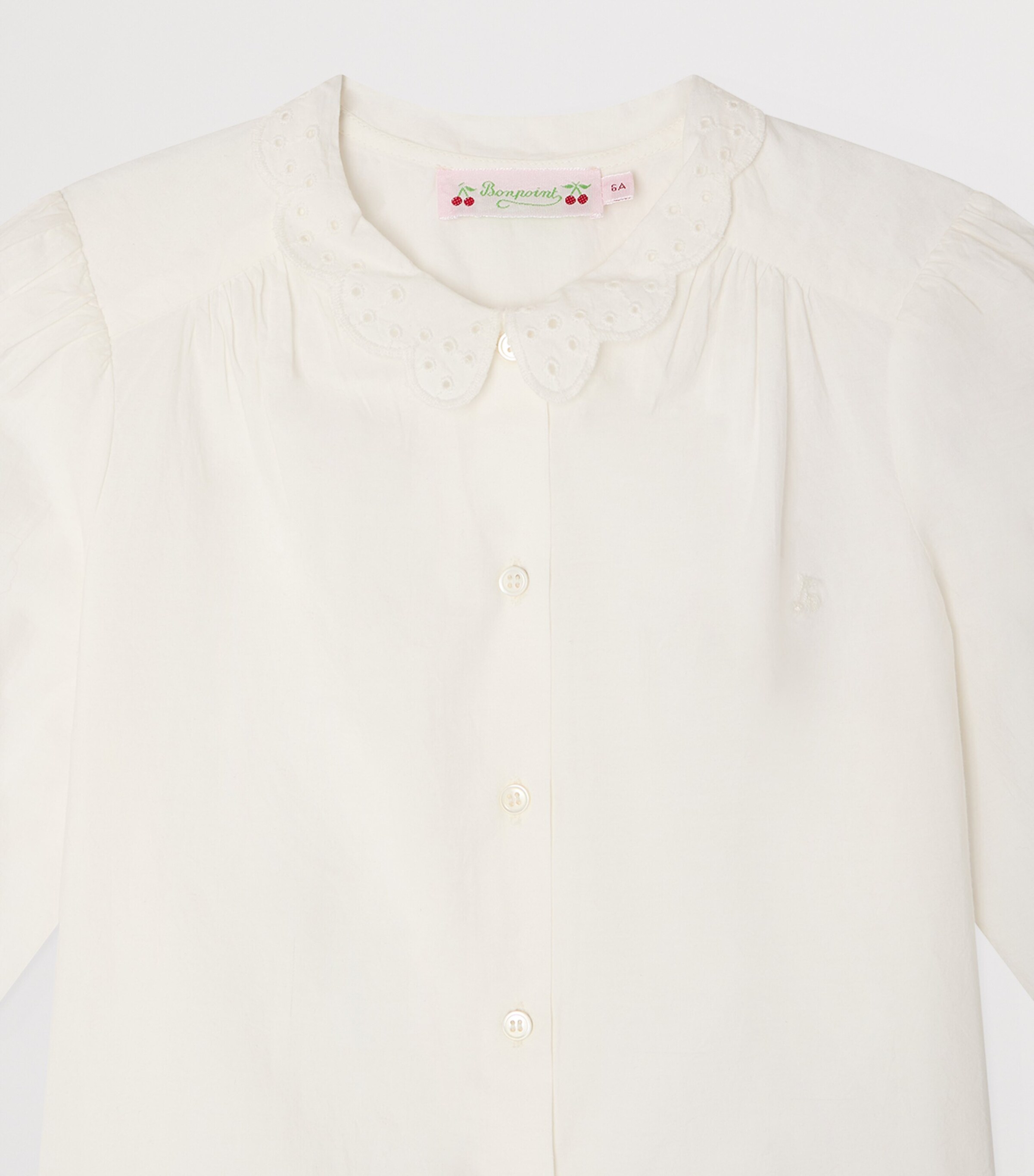 Bonpoint Cotton Lizea Blouse (10-14 Years) Blanc Lait Image 3