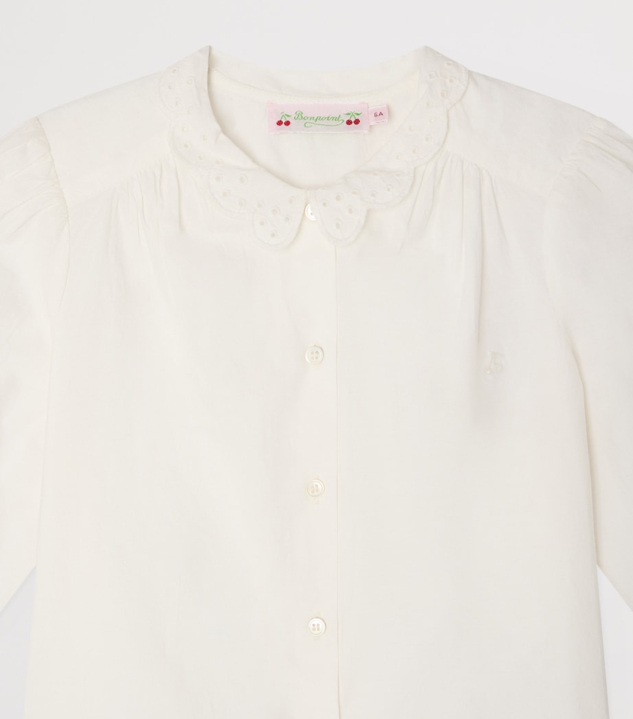 Bonpoint Cotton Lizea Blouse (10-14 Years) Blanc Lait Image 3