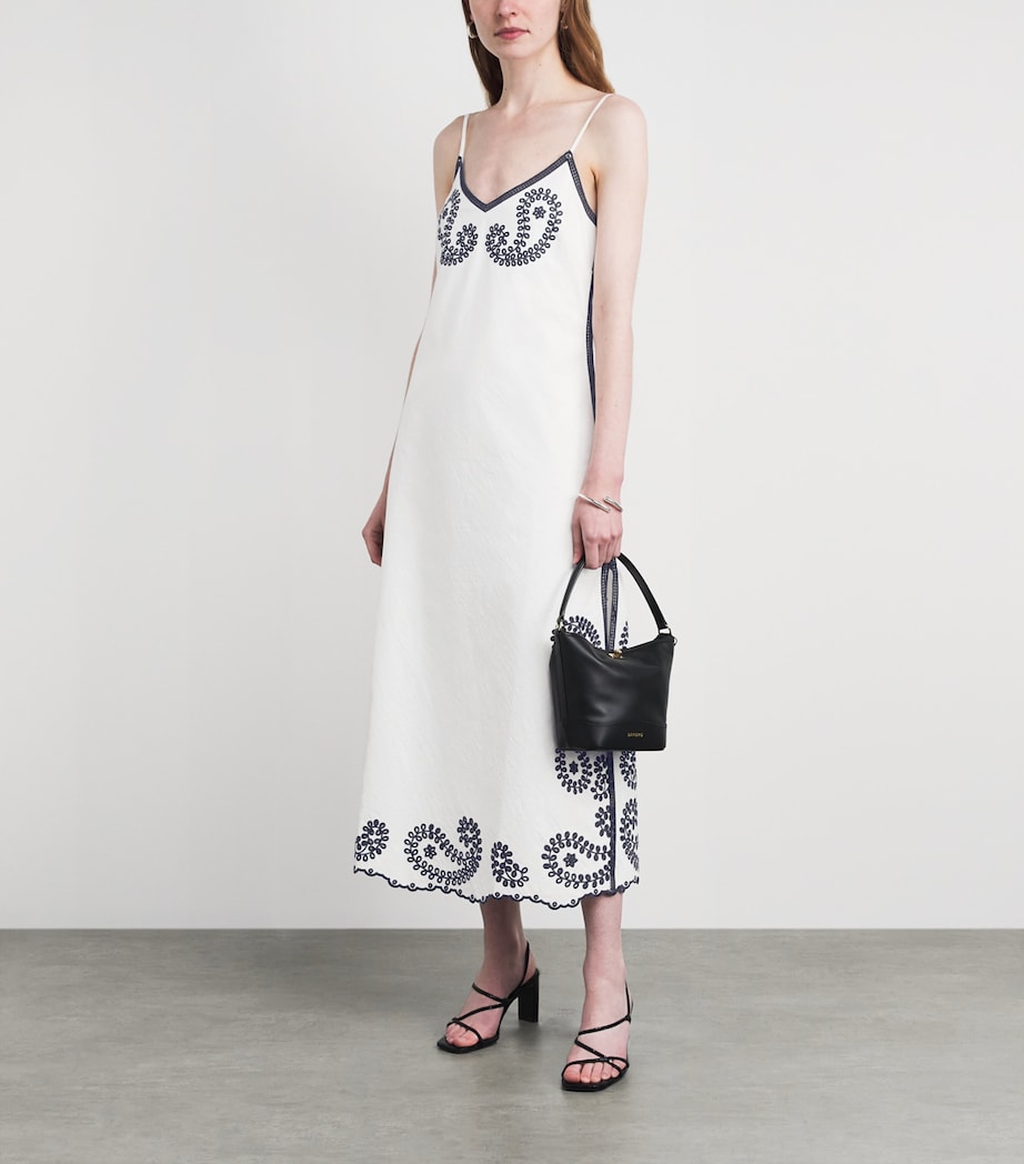Claudie Pierlot Womens Stretch-Cotton Maxi Dress Dual Color Image 2