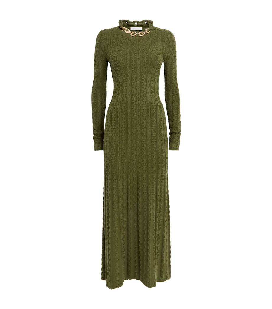 Wool-Blend Embellished Midi Dress P303 KAKI Image 1