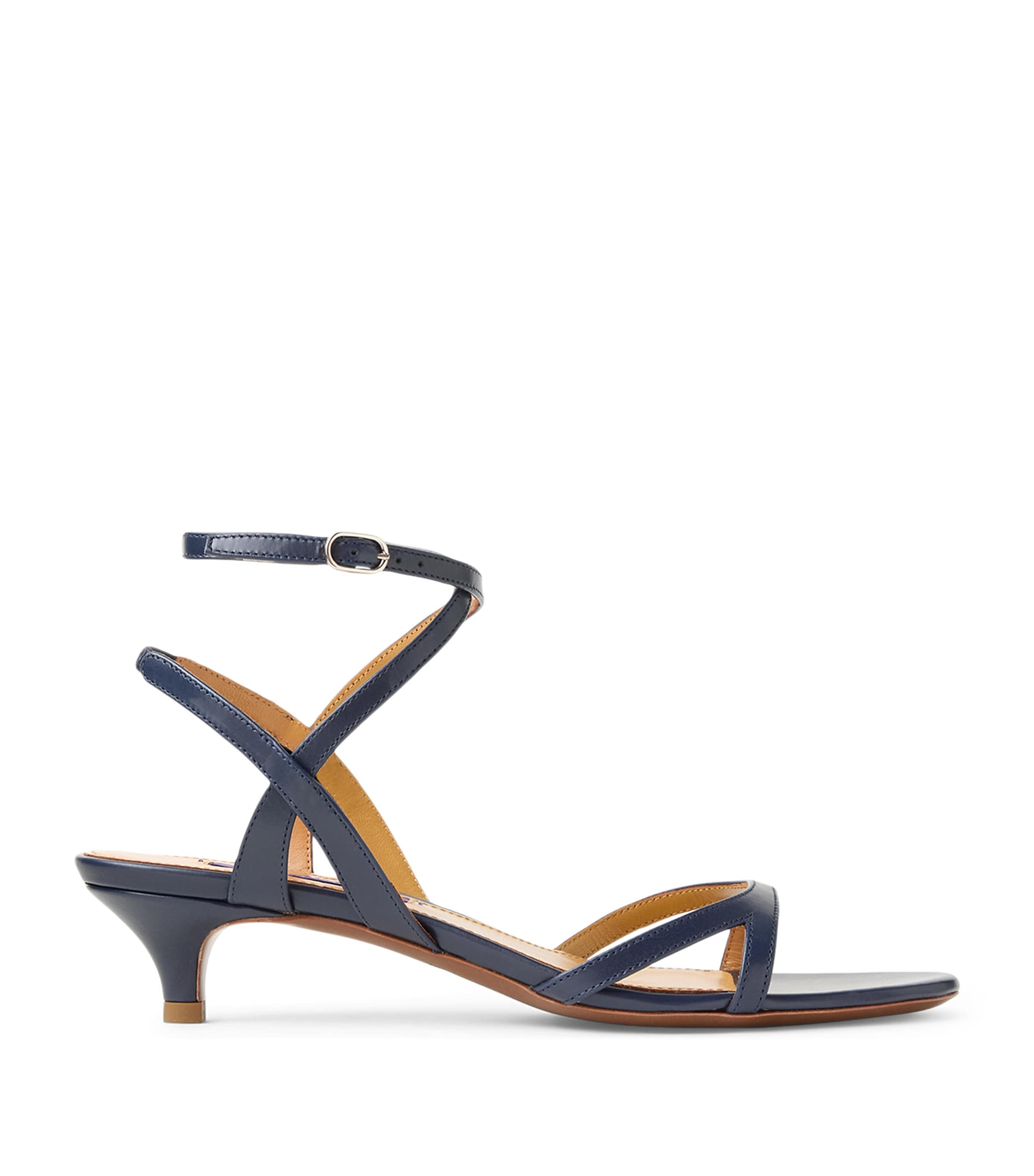 Calfskin Clarke Heeled Sandals 35 NAVY-410 Image 1